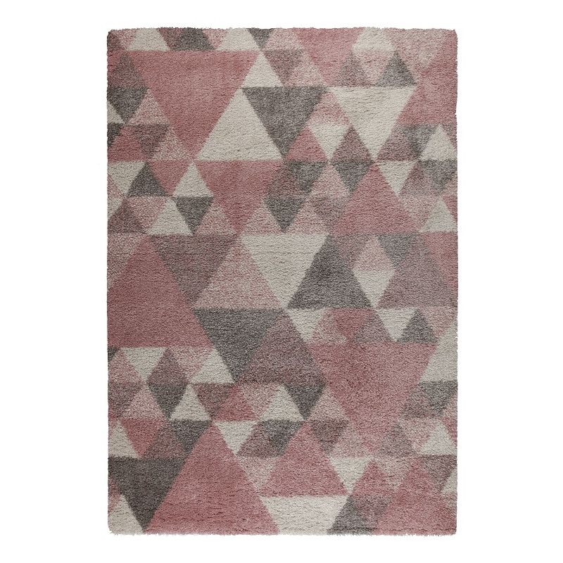 Tapis géométrique scandinave en polypropylène rose 120x170 Tapis géométrique scandinave en polypropylène rose 120x170