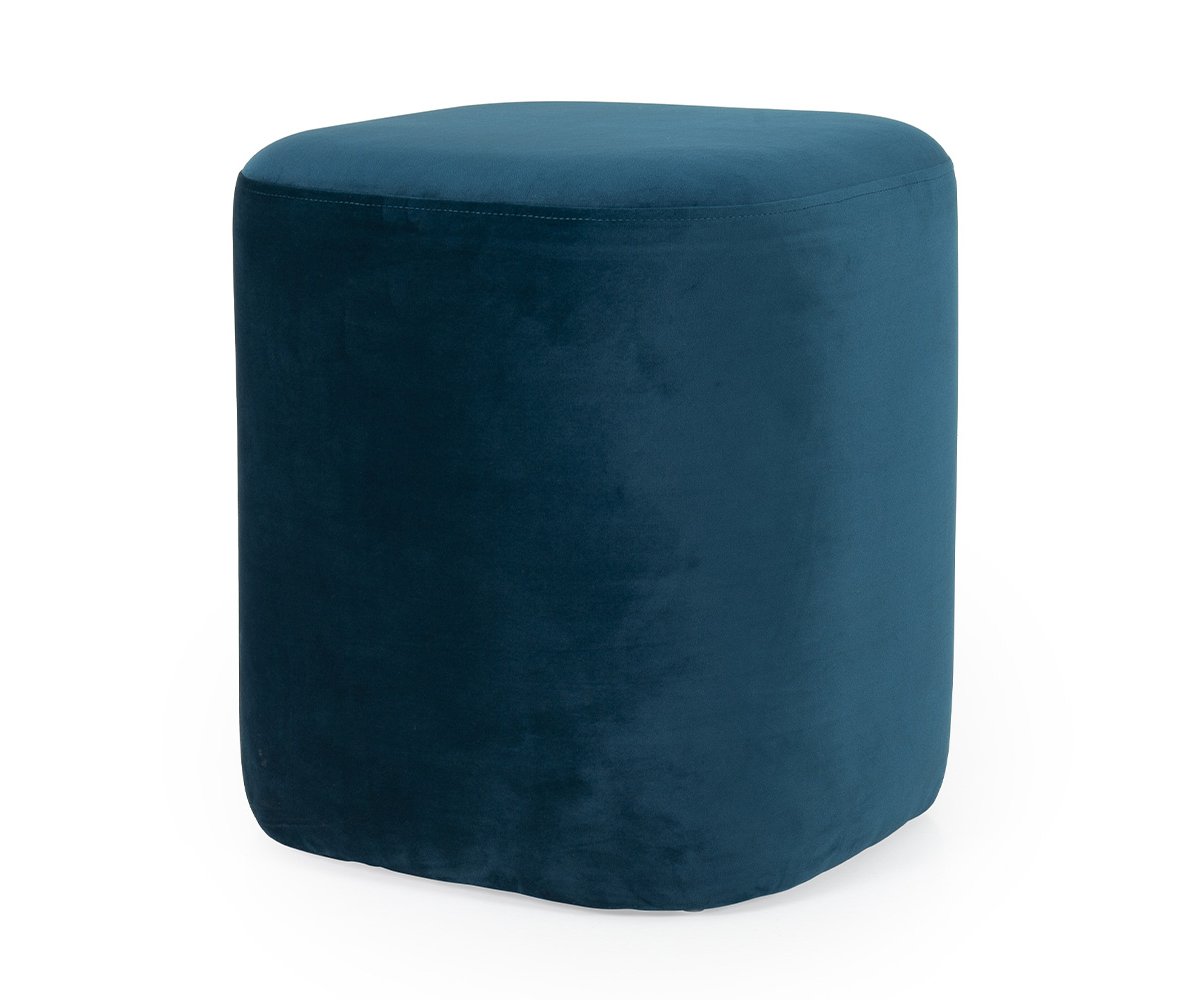 Pouf design en velours Gris (photo) Pouf design en velours Gris