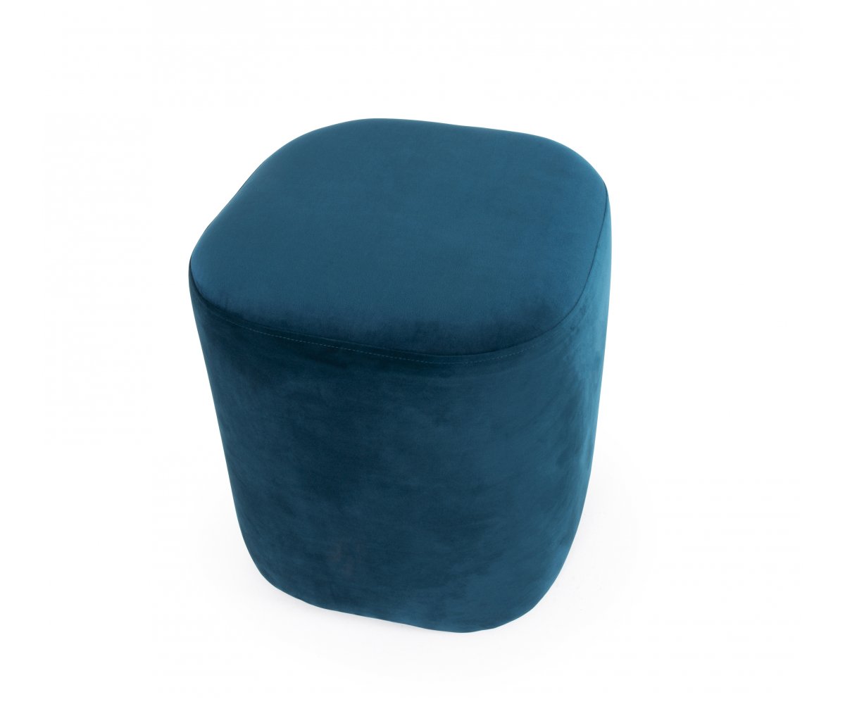 Pouf design en velours Bleu (photo) Pouf design en velours Bleu