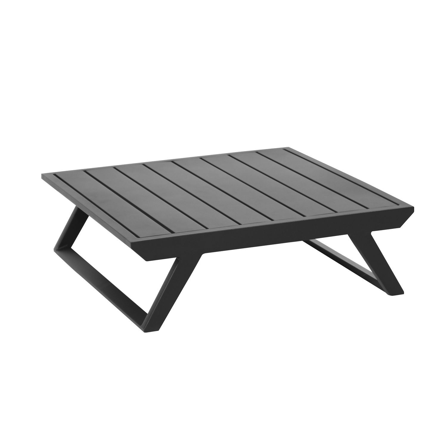 Table basse de jardin carrÃ©e en aluminium noir D72