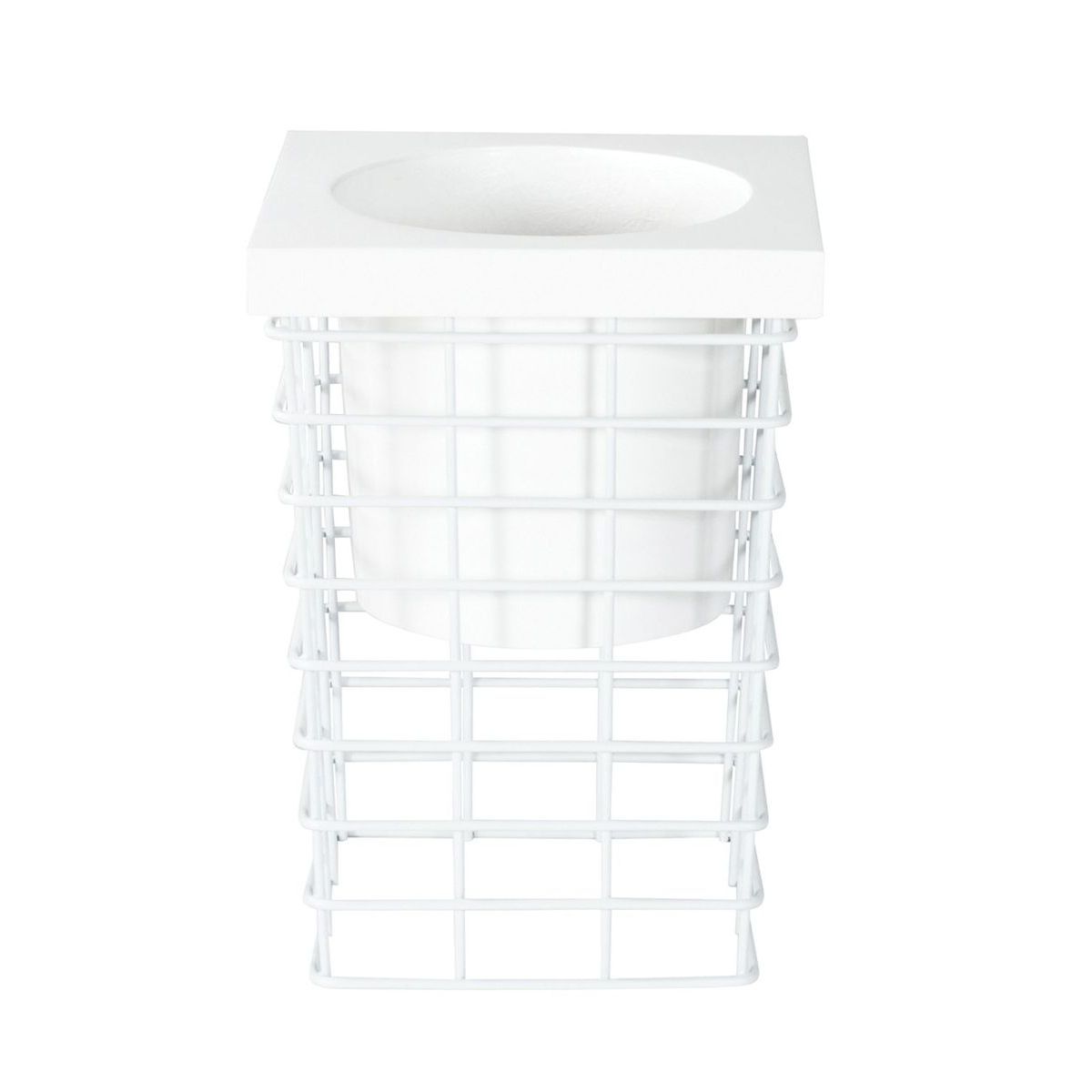 Pot en métal blanc H58