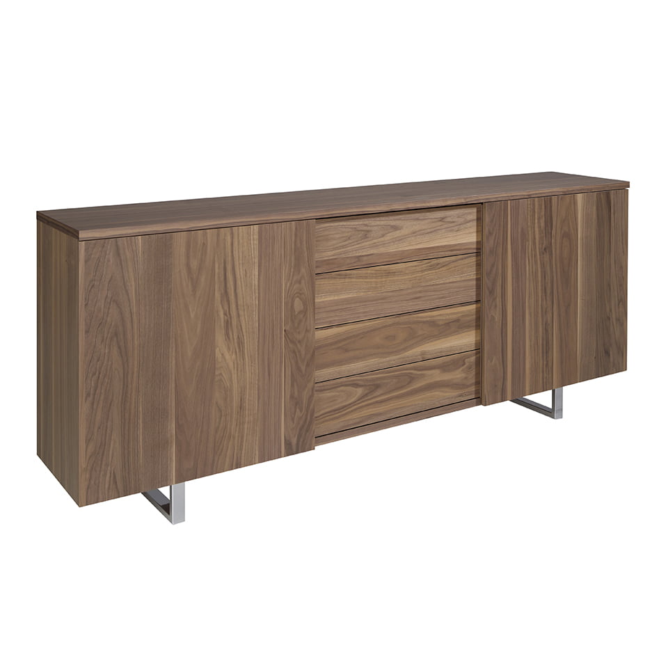 Buffet placage noyer et pieds en acier Buffet placage noyer et pieds en acier
