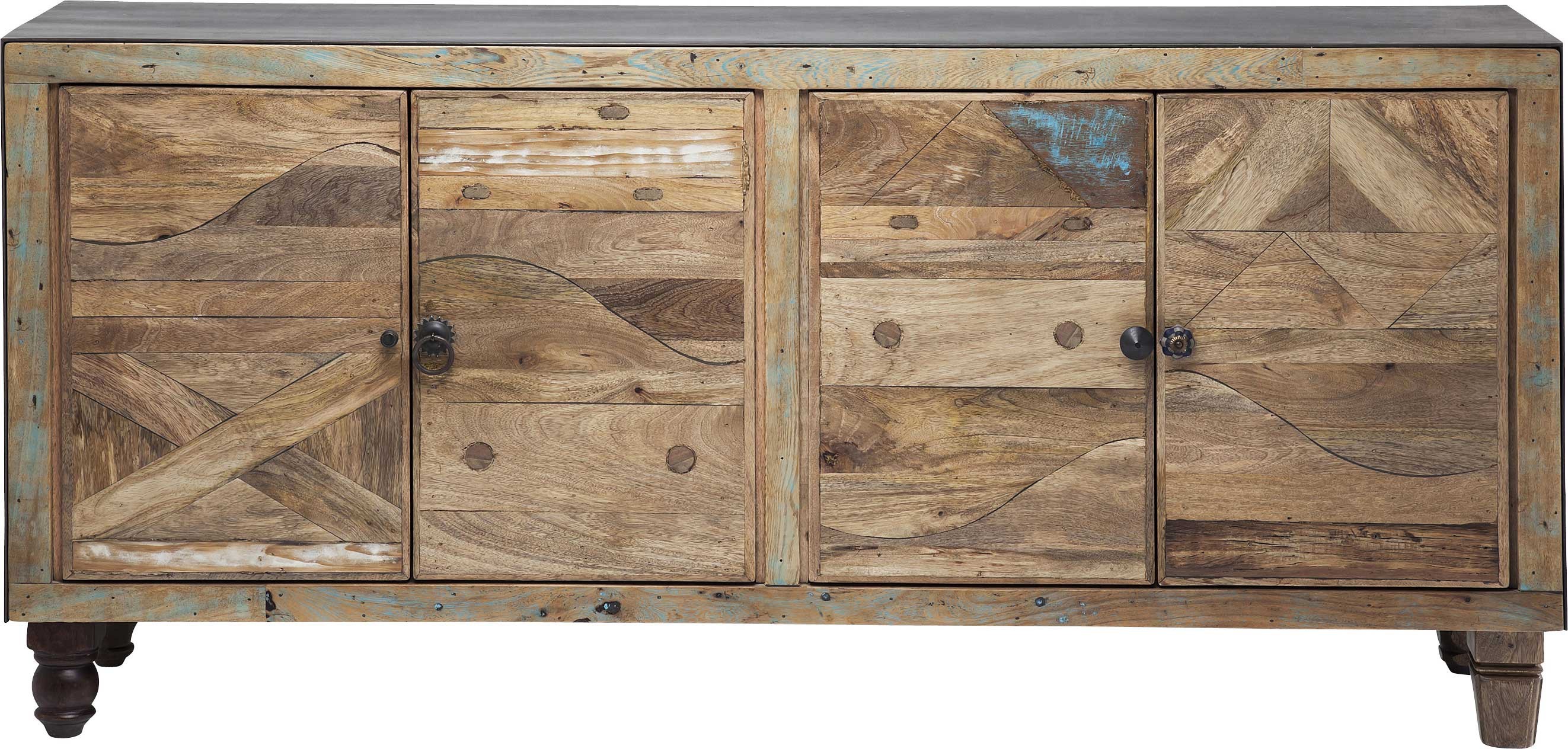 Buffet 4 portes en manguier et peuplier massifs Buffet 4 portes en manguier et peuplier massifs