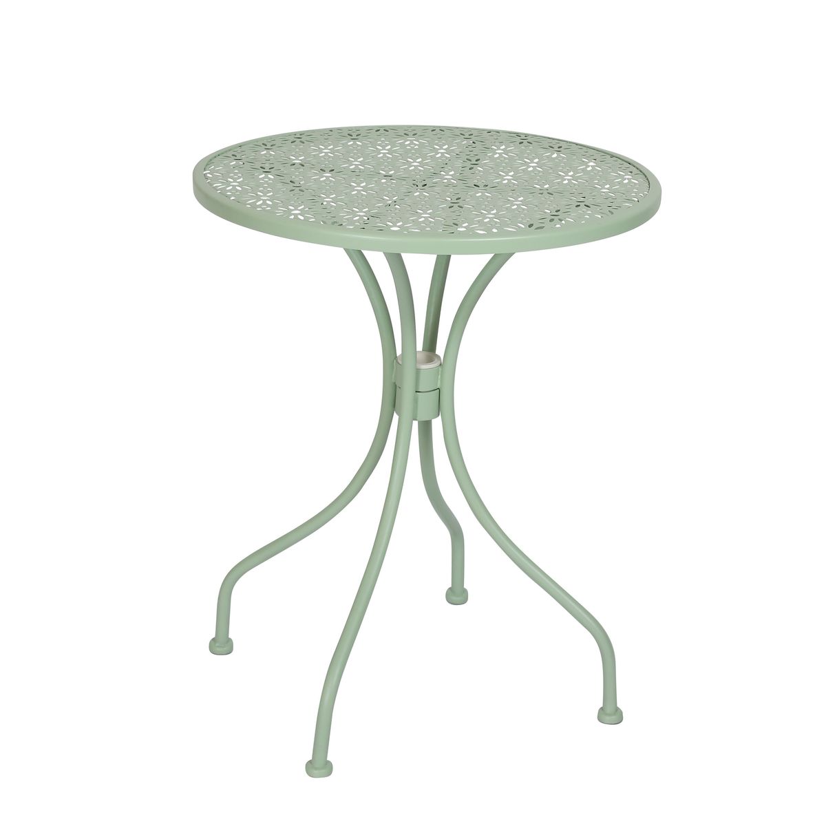 Table d'extérieur ronde en métal vert D60