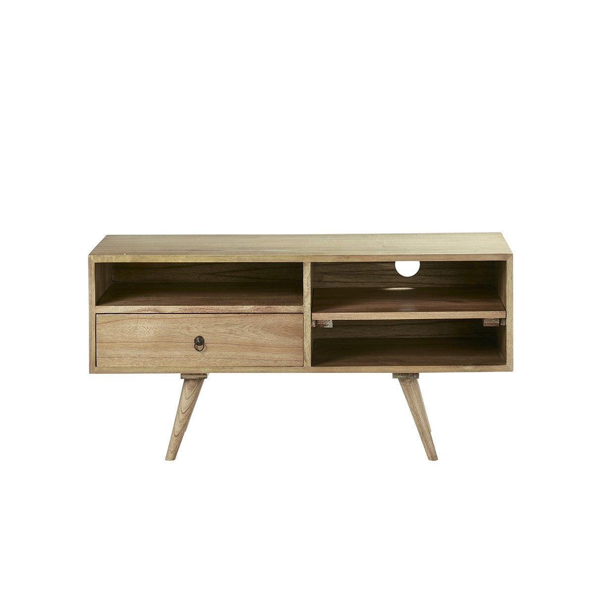 Meuble TV scandinave 1 tiroir et 3 niches en mindy