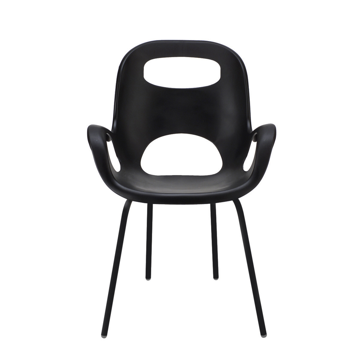 Chaise avec accoudoirs, coloris noir (photo) Chaise avec accoudoirs, coloris noir