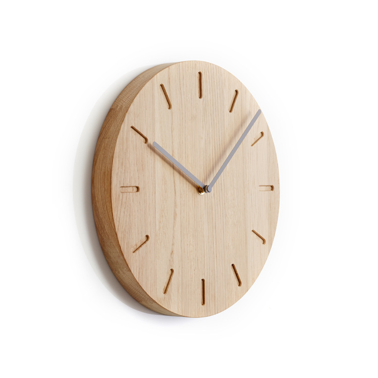 Horloge chêne aiguilles grises Ø32 cm Horloge chêne aiguilles grises Ø32 cm