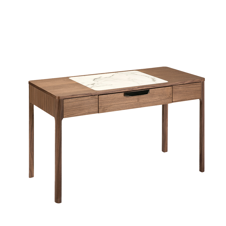 Coiffeuse placage noyer avec plateau effet marbre Coiffeuse placage noyer avec plateau effet marbre