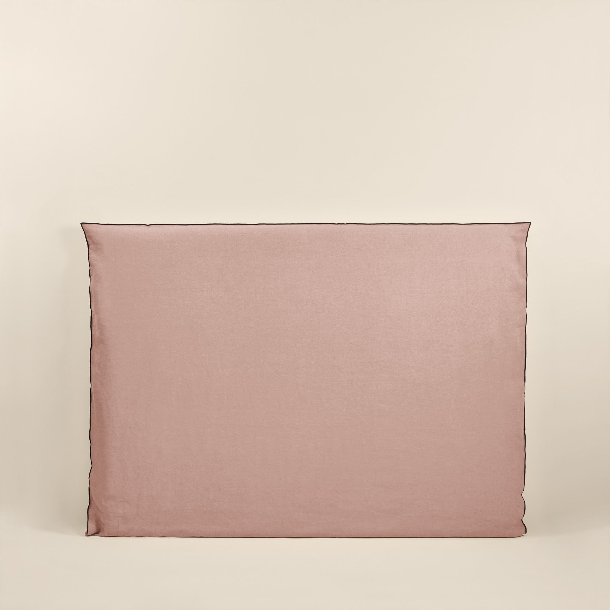 Housse de tête de lit 170x134 cm Rose poudré et bourdon noir en Lin Housse de tête de lit 170x134 cm Rose poudré et bourdon noir en Lin