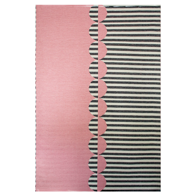 Tapis en PVC tressé rose et noir 140x200 cm Tapis en PVC tressé rose et noir 140x200 cm