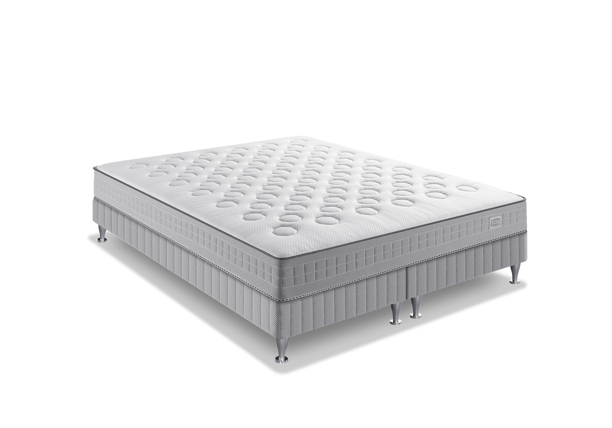 Ensemble matelas ressorts ensachés avec sommier 2x90x200