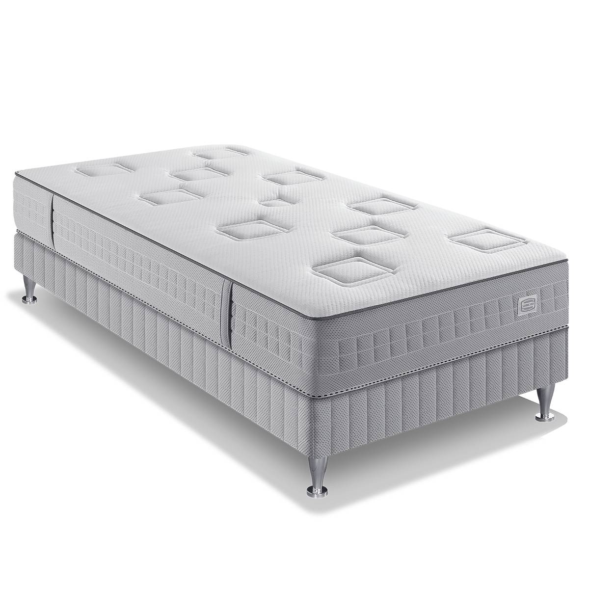 Ensemble matelas ressorts ensachés avec sommier 90x200