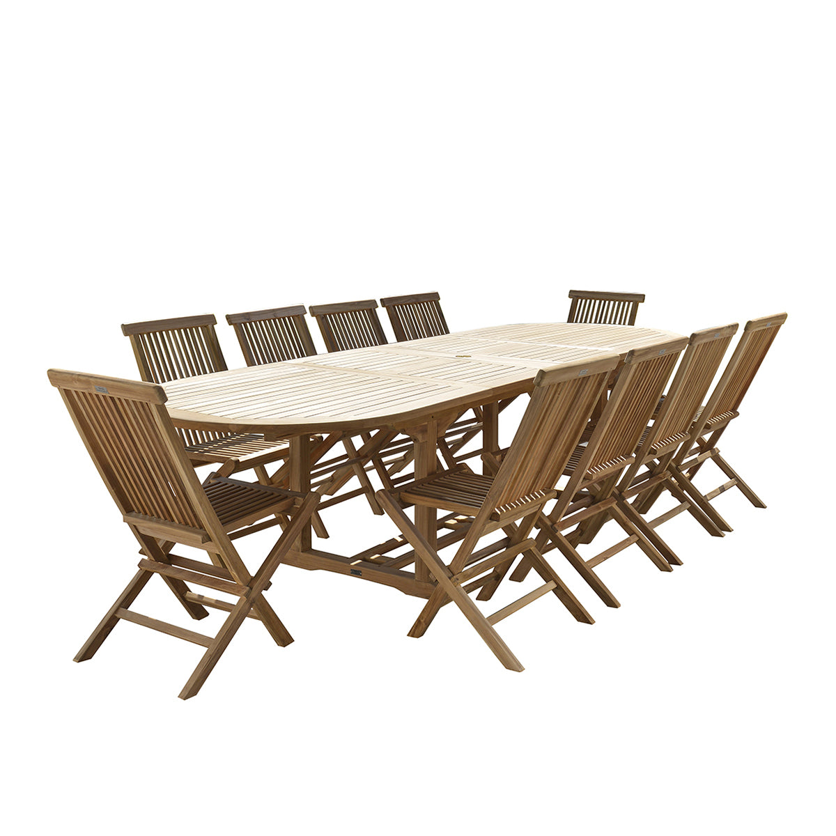 Salon de jardin en teck massif extensible 8/10 pers.