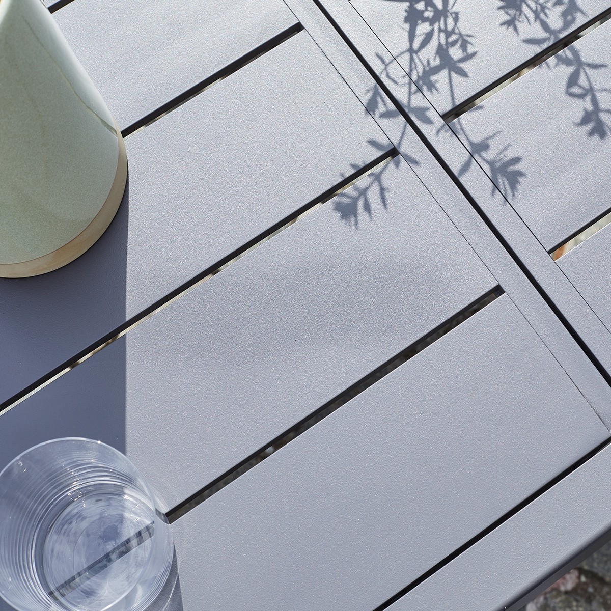 Table de jardin en aluminium extensible gris 4/8 pers.