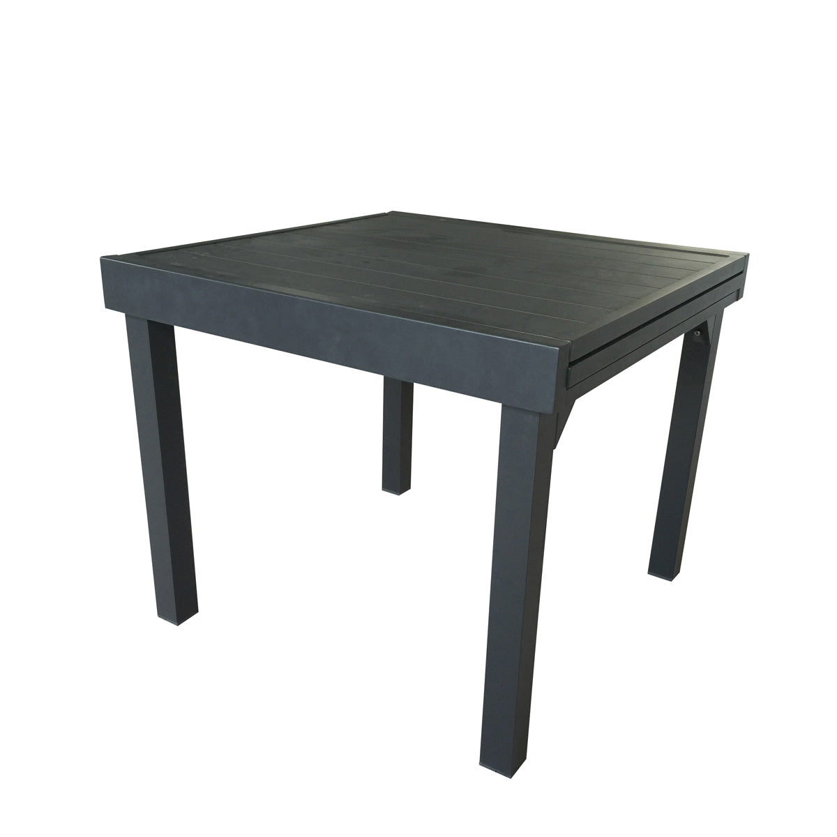 Table de jardin extensible en aluminium gris 4/8 places