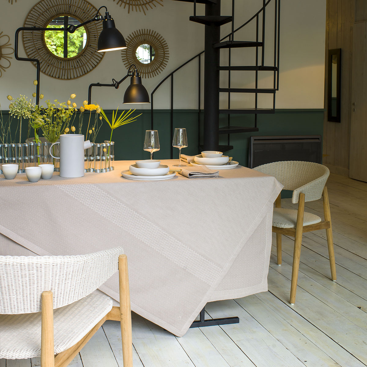 Nappe fantaisie en coton multi 150x150 Nappe fantaisie en coton multi 150x150