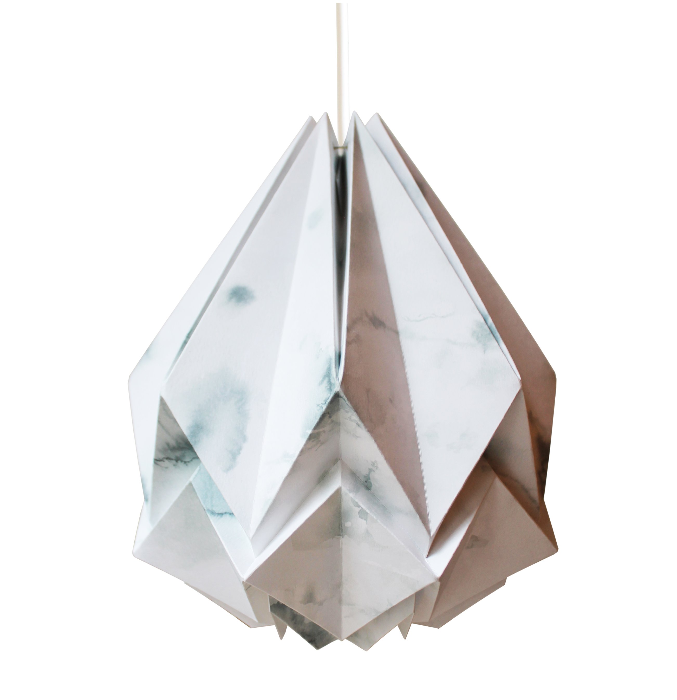 Suspension origami en papier motif hiver taille M