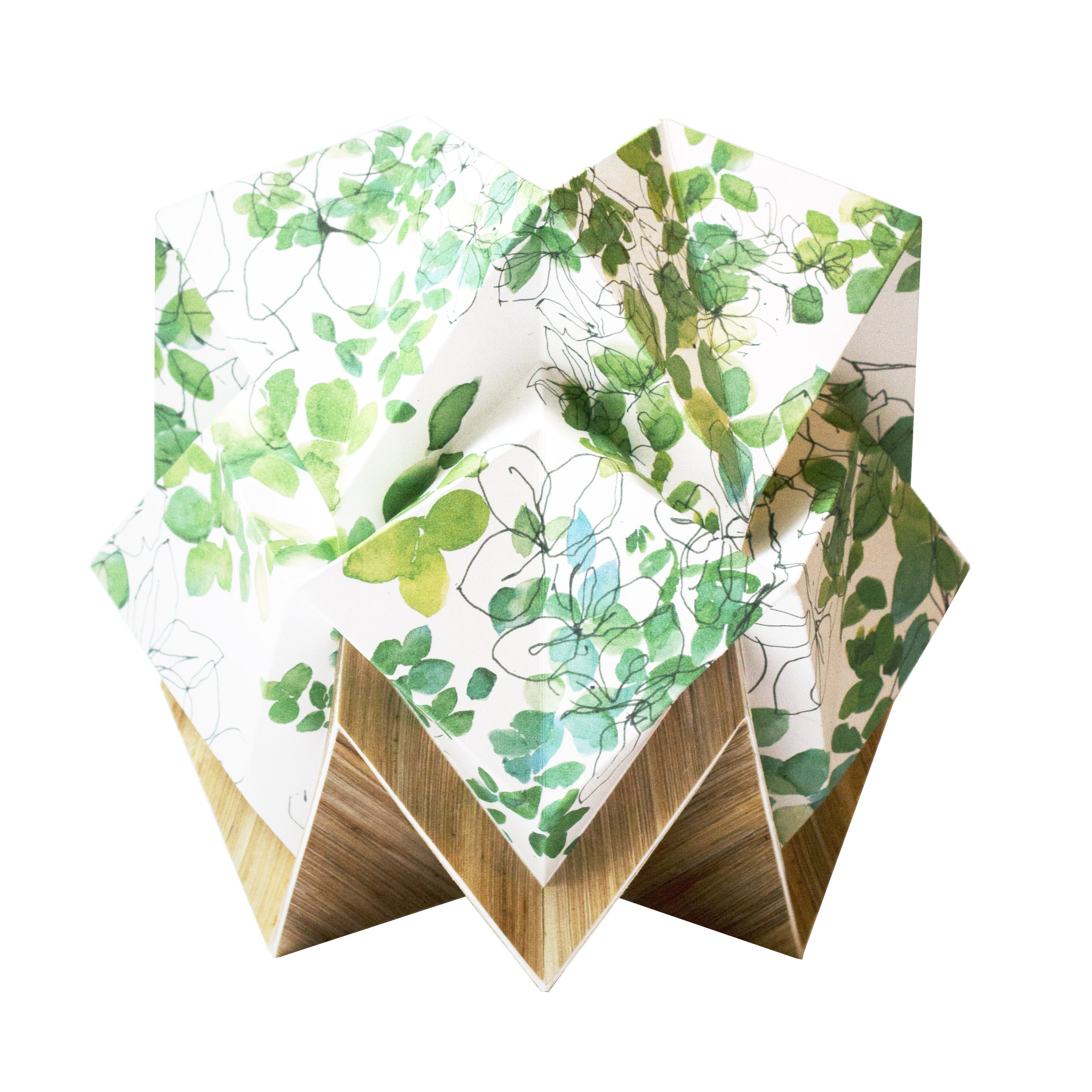 Lampe de table origami ecowood et papier printemps taille S Lampe de table origami ecowood et papier printemps taille S