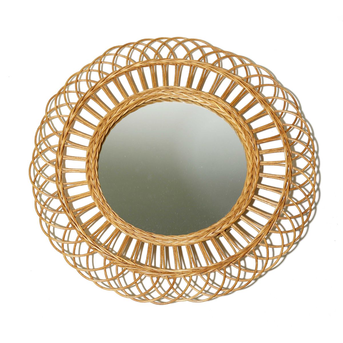 Miroir rotin naturel rond D60 Miroir rotin naturel rond D60