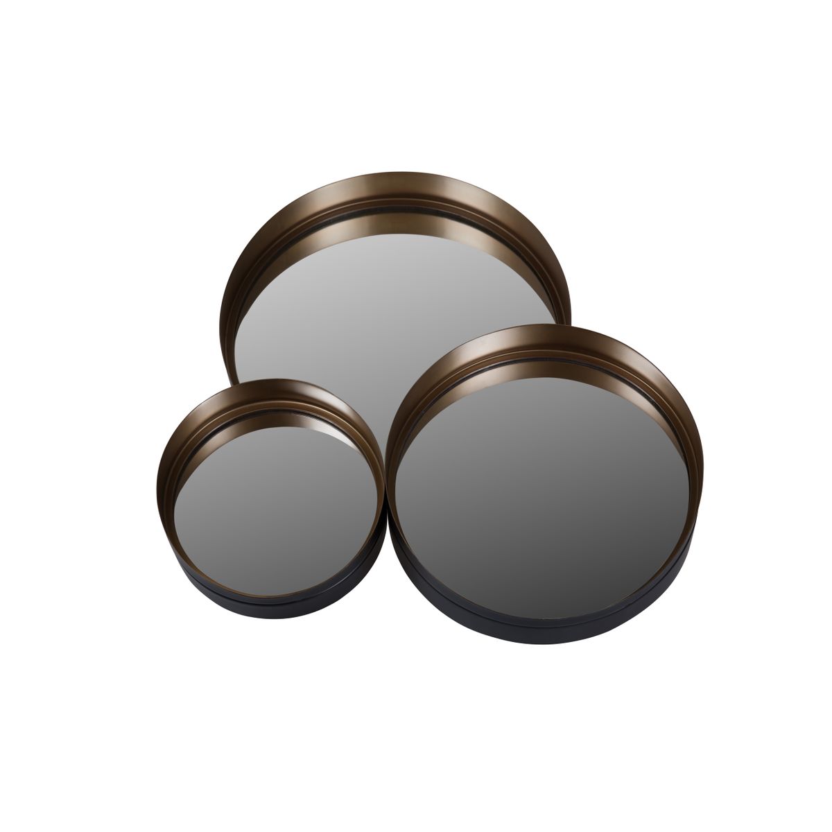 Miroirs ronds en métal couleur laiton (set de 3) Miroirs ronds en métal couleur laiton (set de 3)