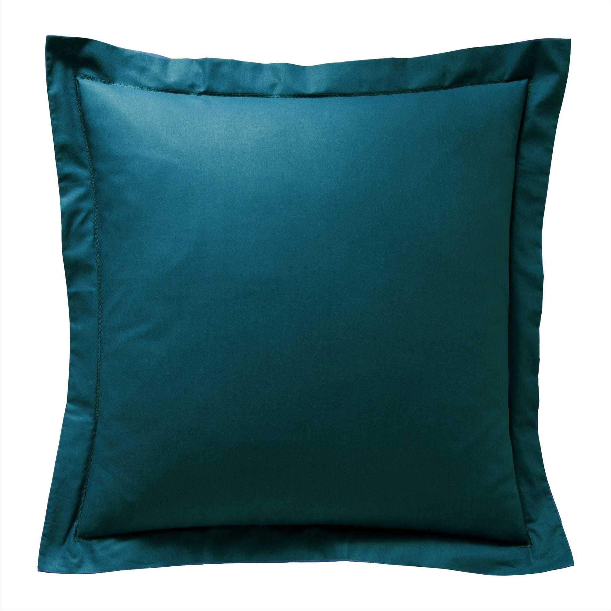 Taie d'oreiller 50x70 en percale de coton bleu canard Taie d'oreiller 50x70 en percale de coton bleu canard