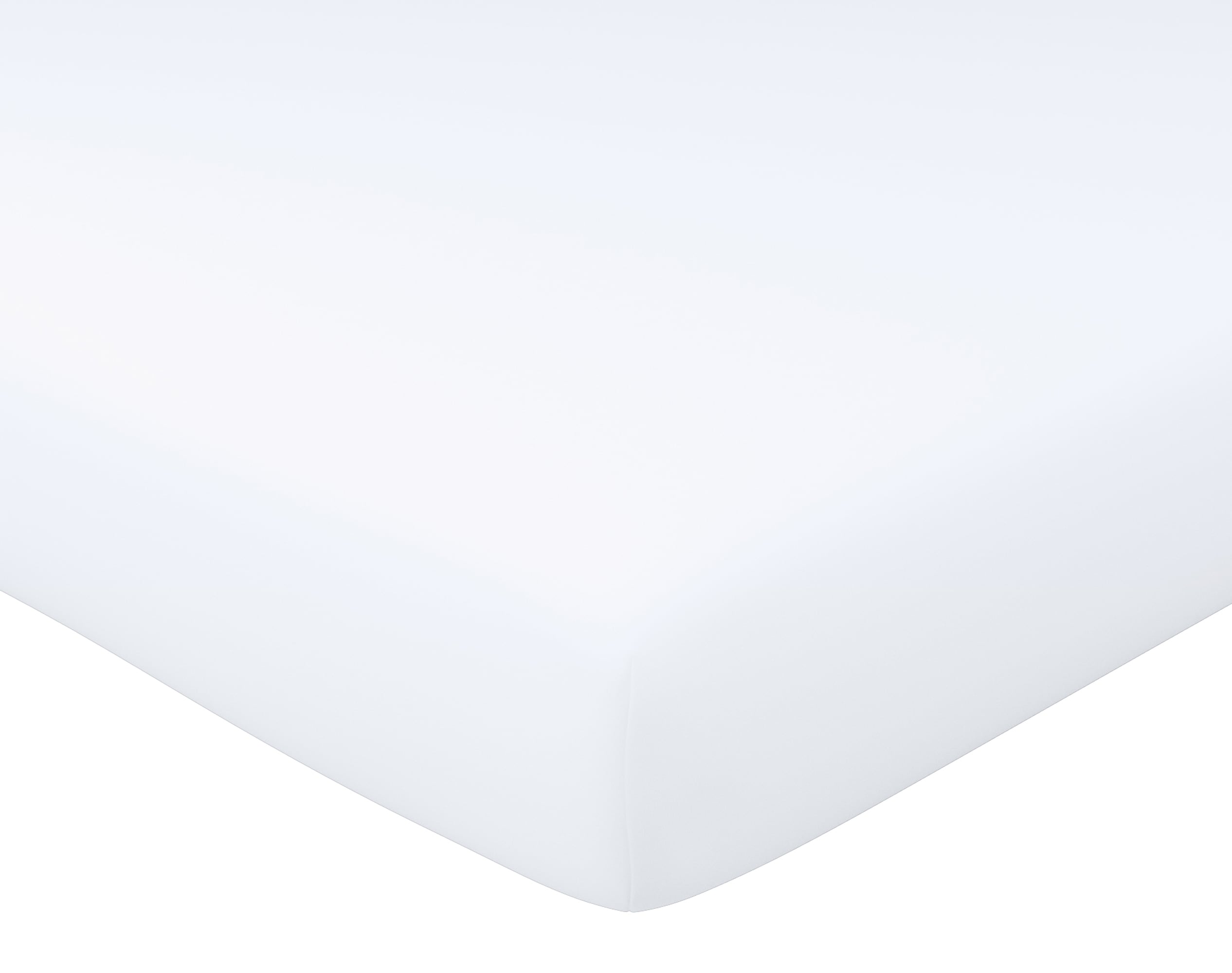 Drap-housse 140x190 en percale de coton blanc (photo) Drap-housse 140x190 en percale de coton blanc