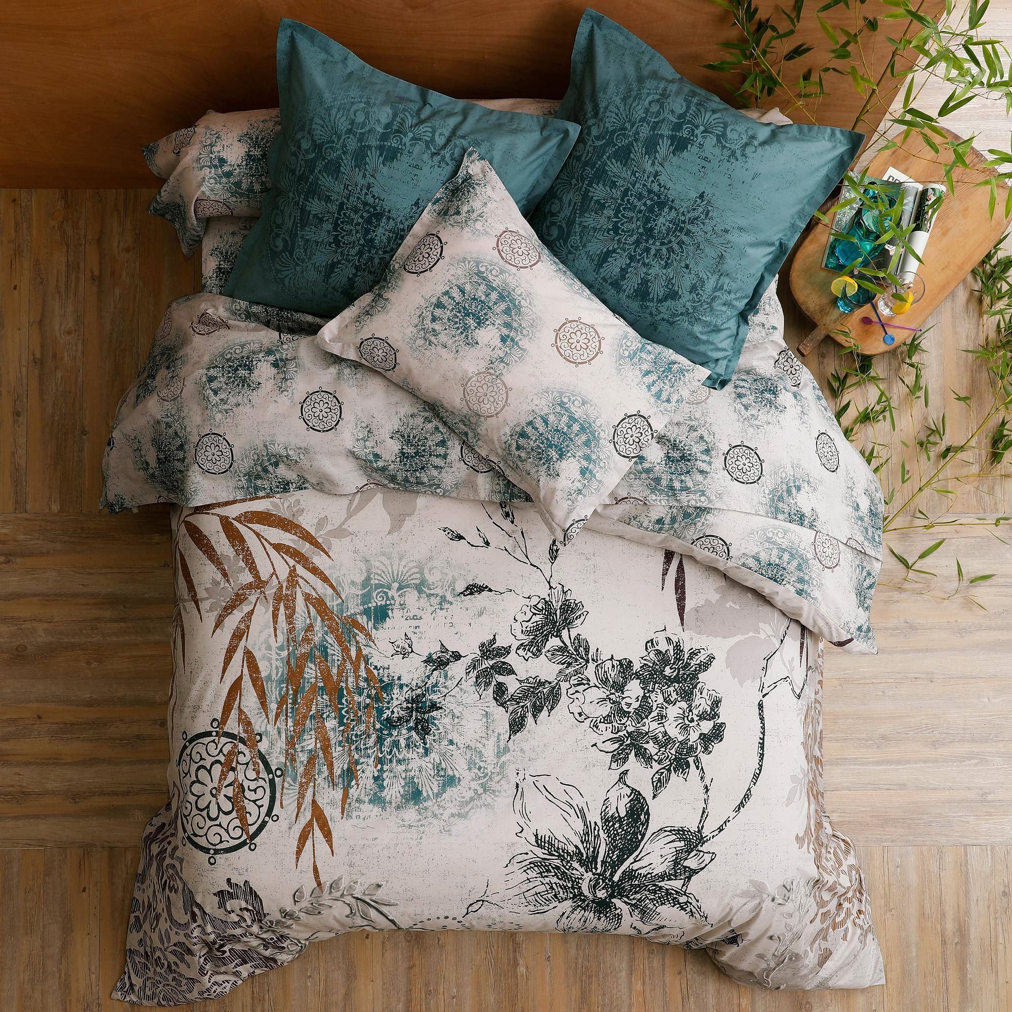 Drap-housse 90x190 en percale de coton multicolore (photo) Drap-housse 90x190 en percale de coton multicolore