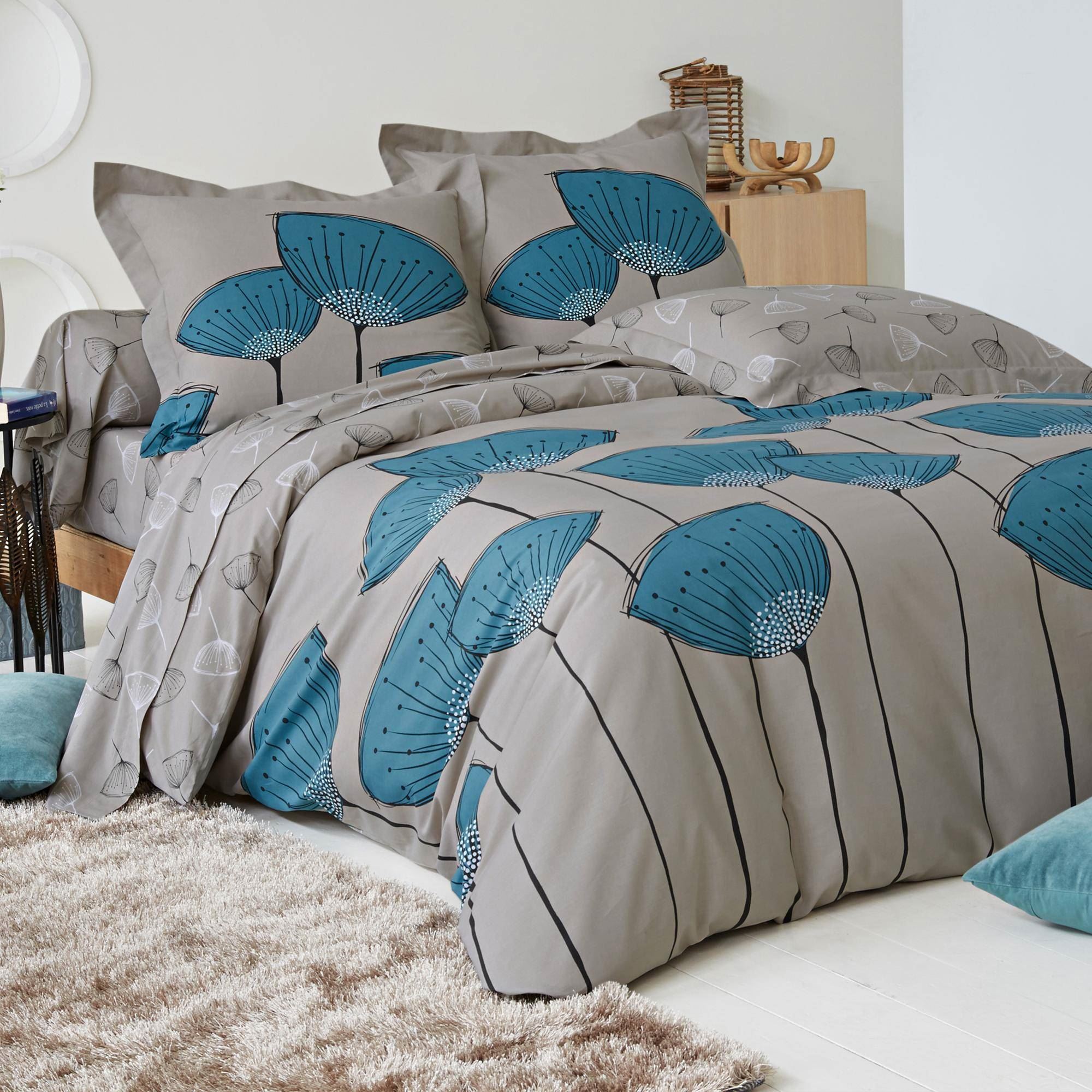 Housse de couette 200x200 en coton beige Housse de couette 200x200 en coton beige