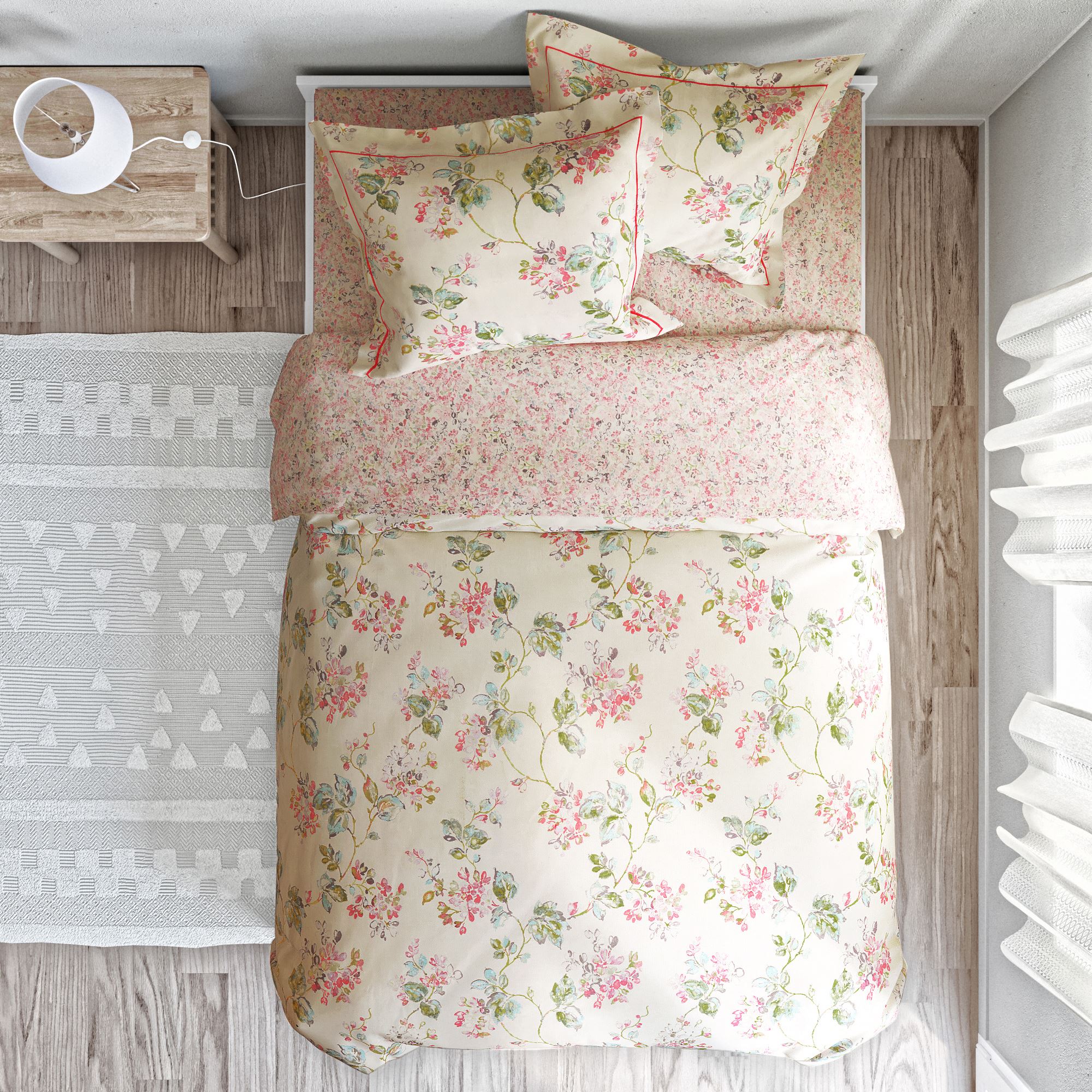 Housse de couette 260x240 en coton rose Housse de couette 260x240 en coton rose