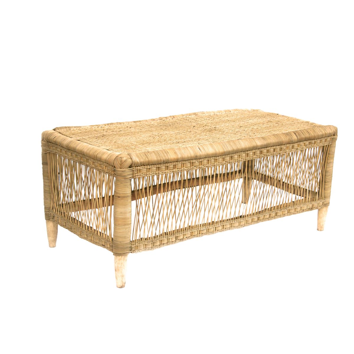 Banc en rotin naturel tressÃ© L100