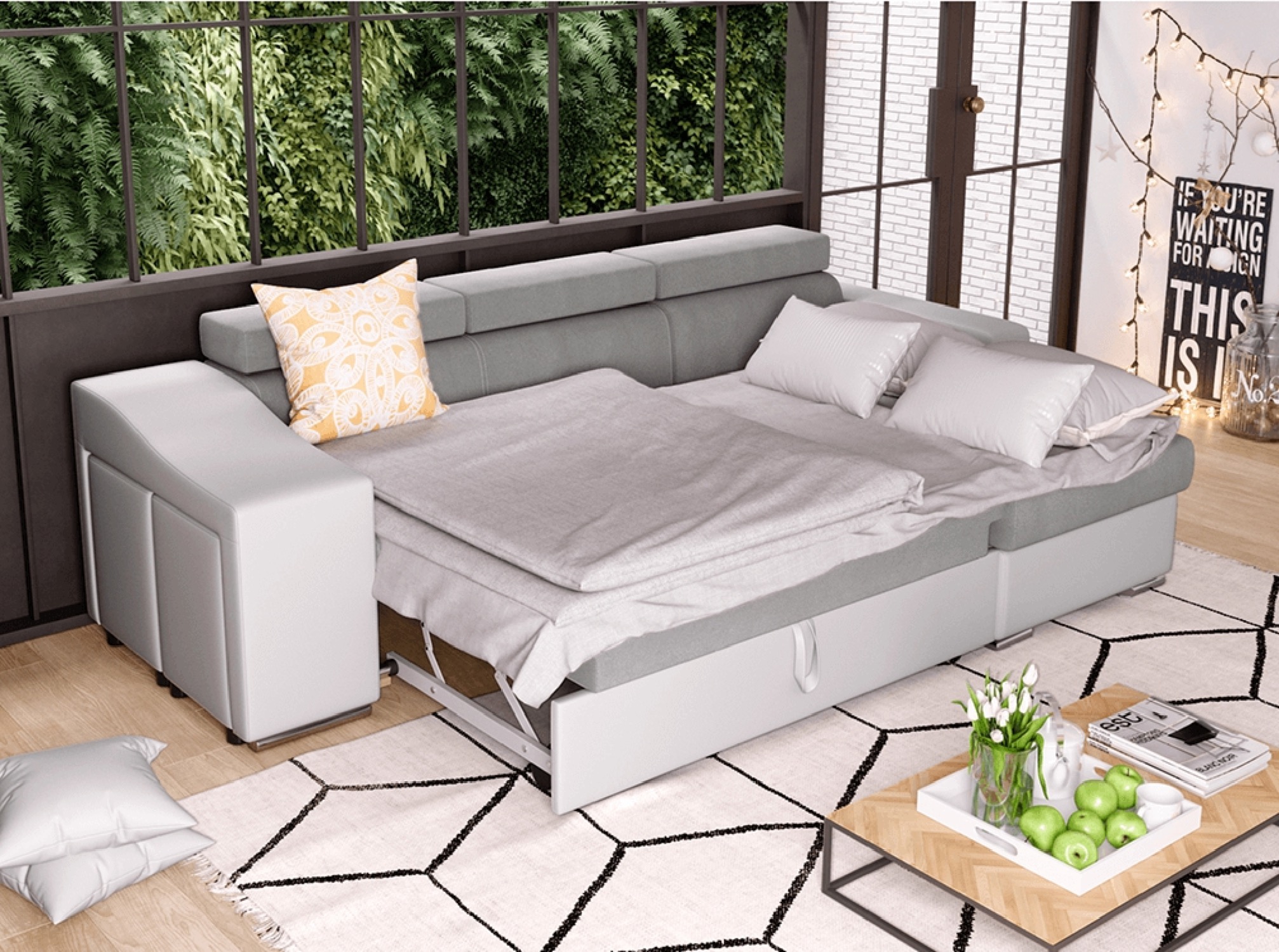 elona - Canapé convertible Blanc - Vue supplémentaire 2