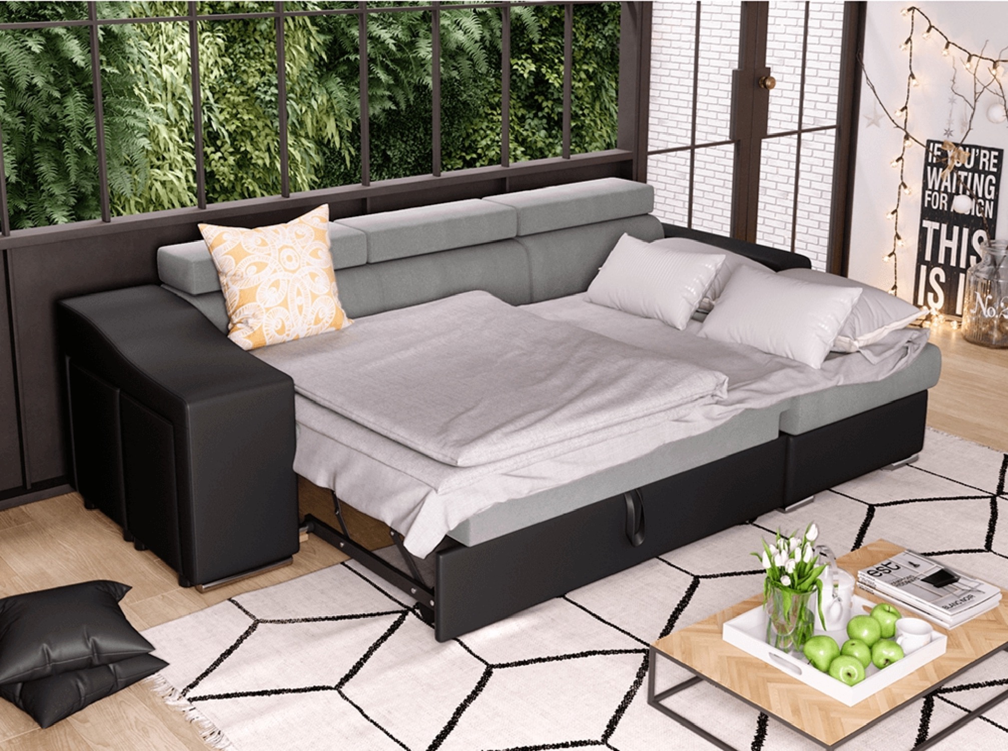 elona - Canapé convertible Gris - Vue supplémentaire 2