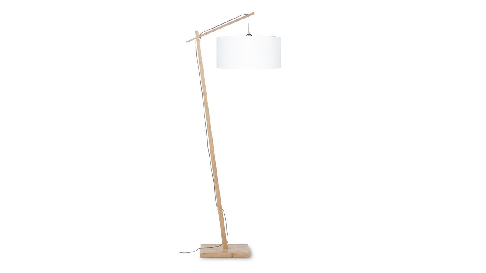 Lampadaire bambou et lin naturel blanc H176cm Lampadaire bambou et lin naturel blanc H176cm