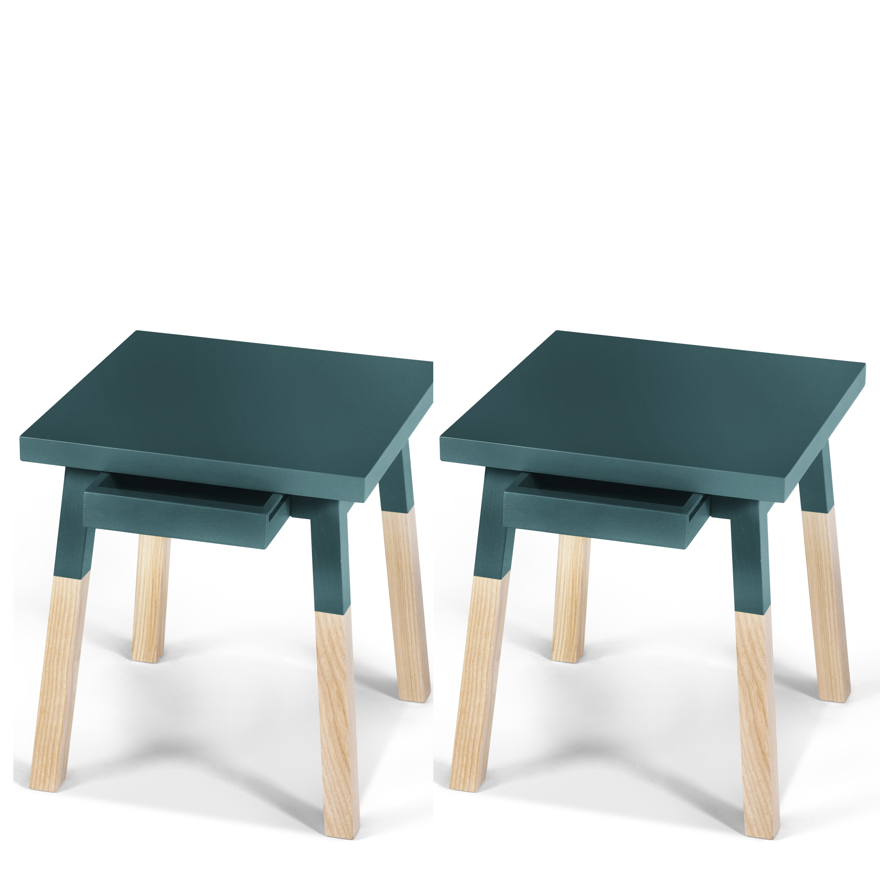 2 chevets laqués en bois avec tiroir bleu frehel (photo) 2 chevets laqués en bois avec tiroir bleu frehel