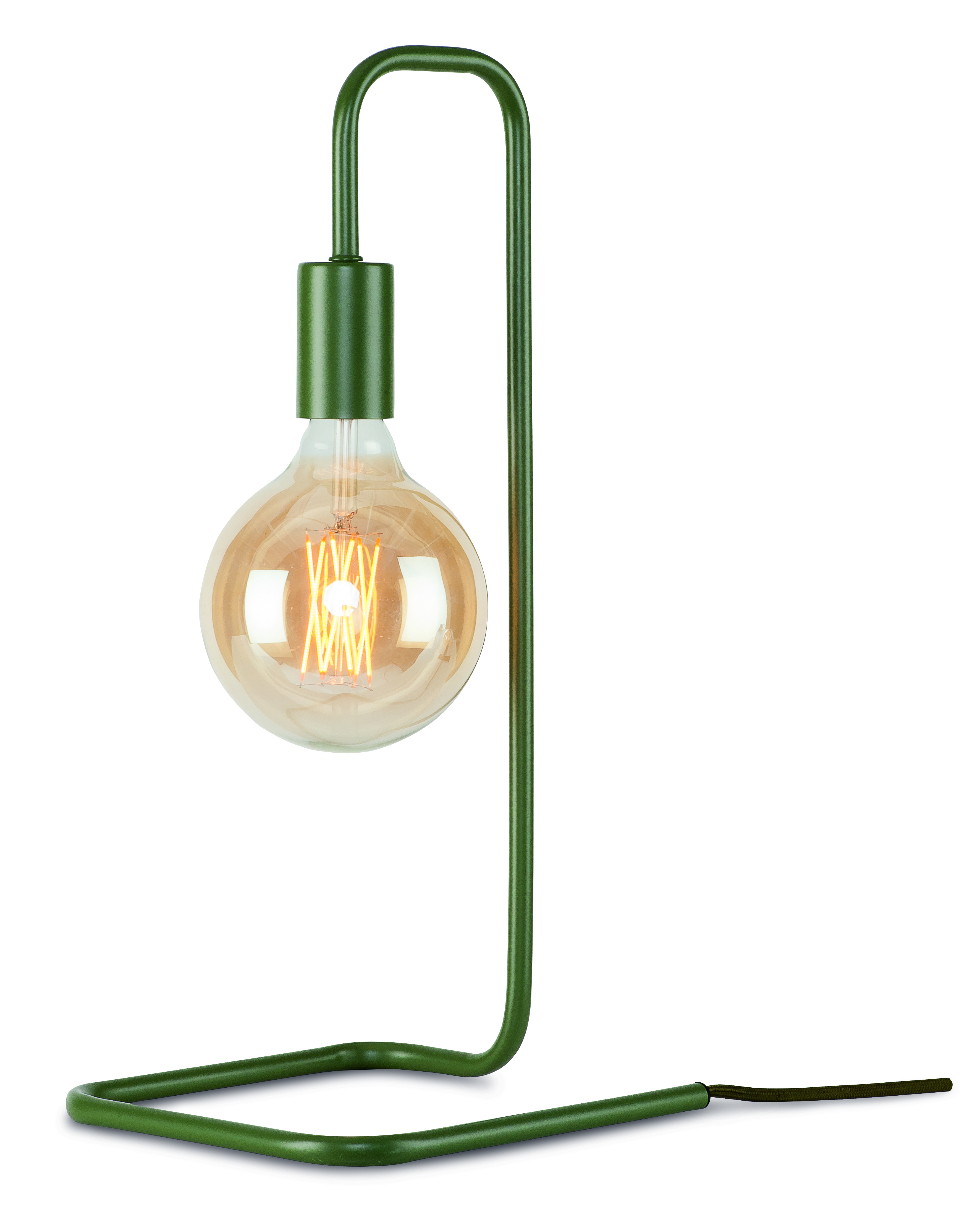 Lampe de table en fer vert H45cm Lampe de table en fer vert H45cm