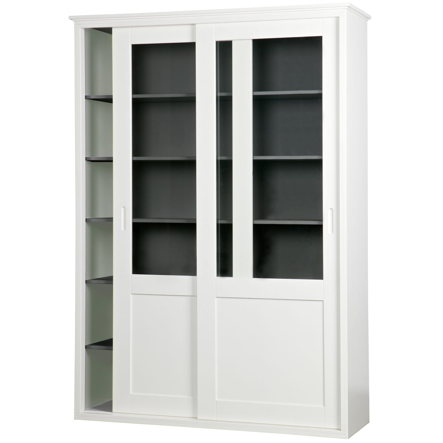 Vaisselier en bois 2 portes coulissantes blanc (photo) Vaisselier en bois 2 portes coulissantes blanc