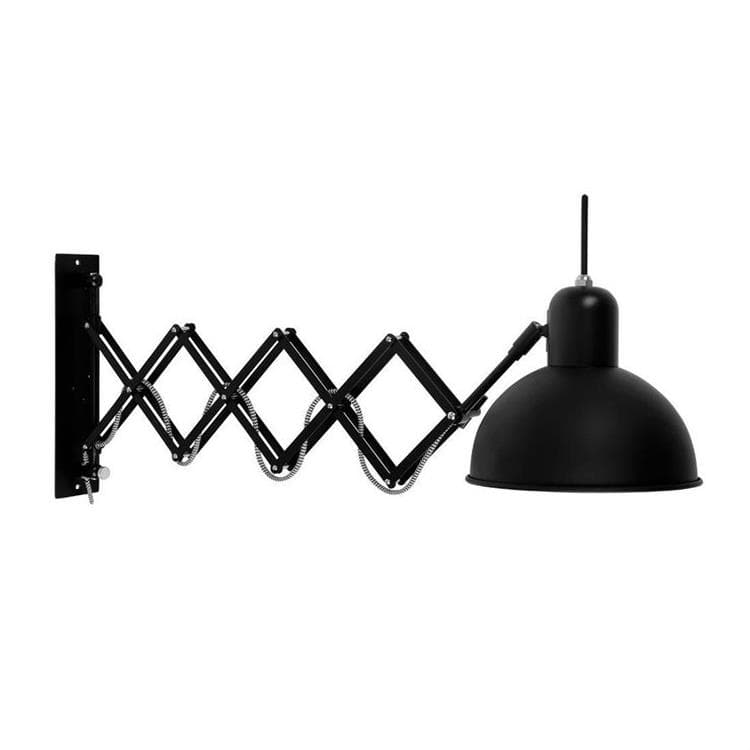 Applique murale dÃ©ployante acier noir L50-85cm