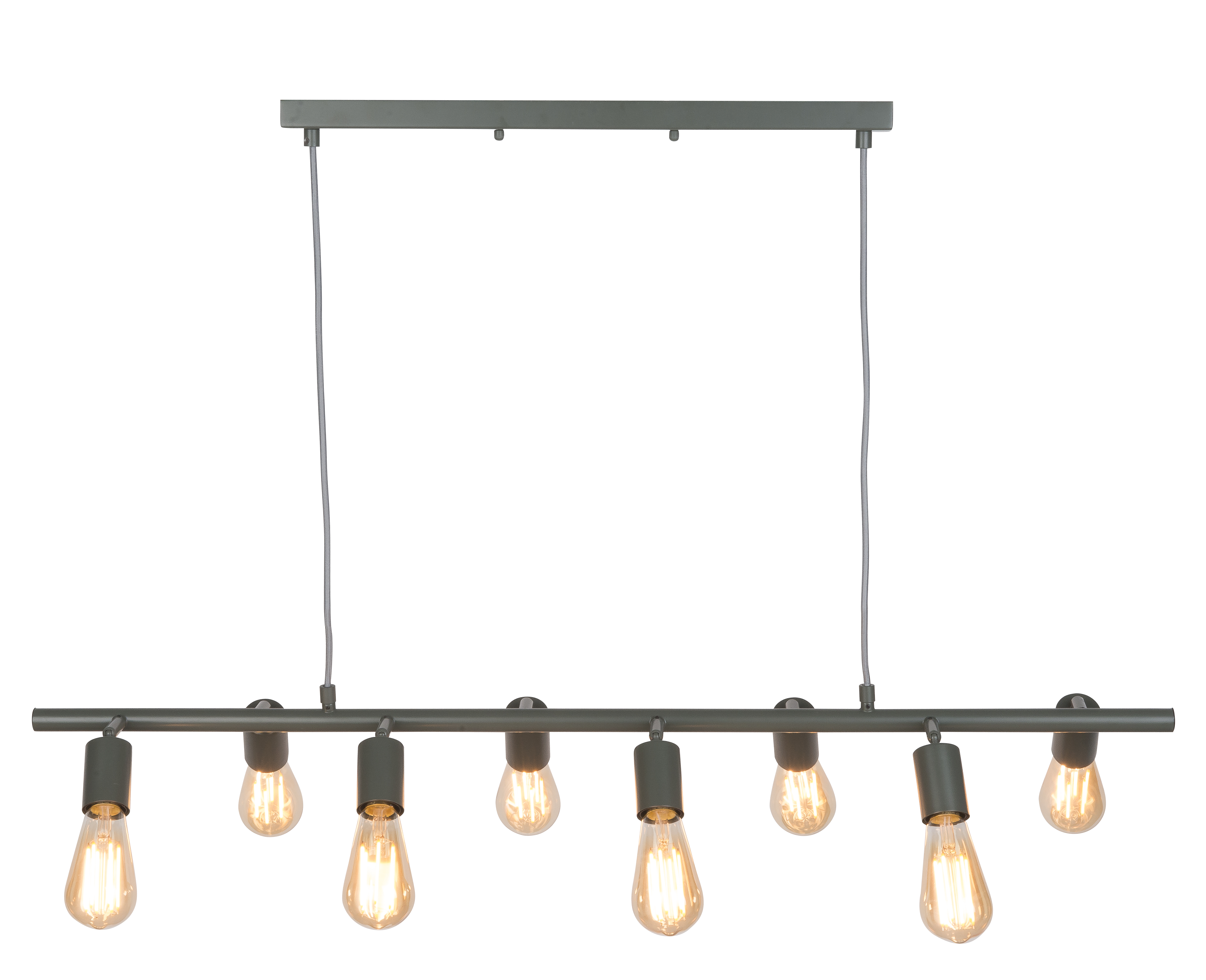 Suspension 8 lumières métal vert L105cm Suspension 8 lumières métal vert L105cm