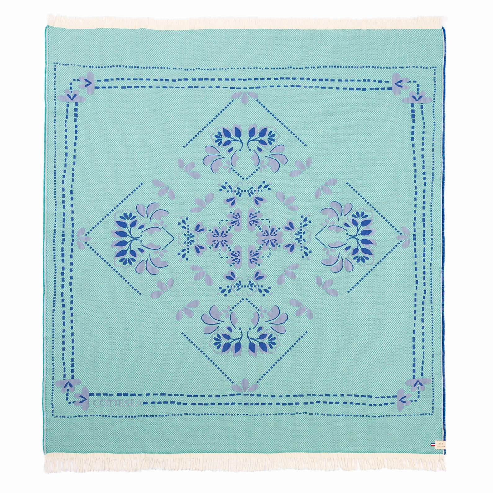 Drap de plage en coton biologique bleu 140 x 170 Drap de plage en coton biologique bleu 140 x 170