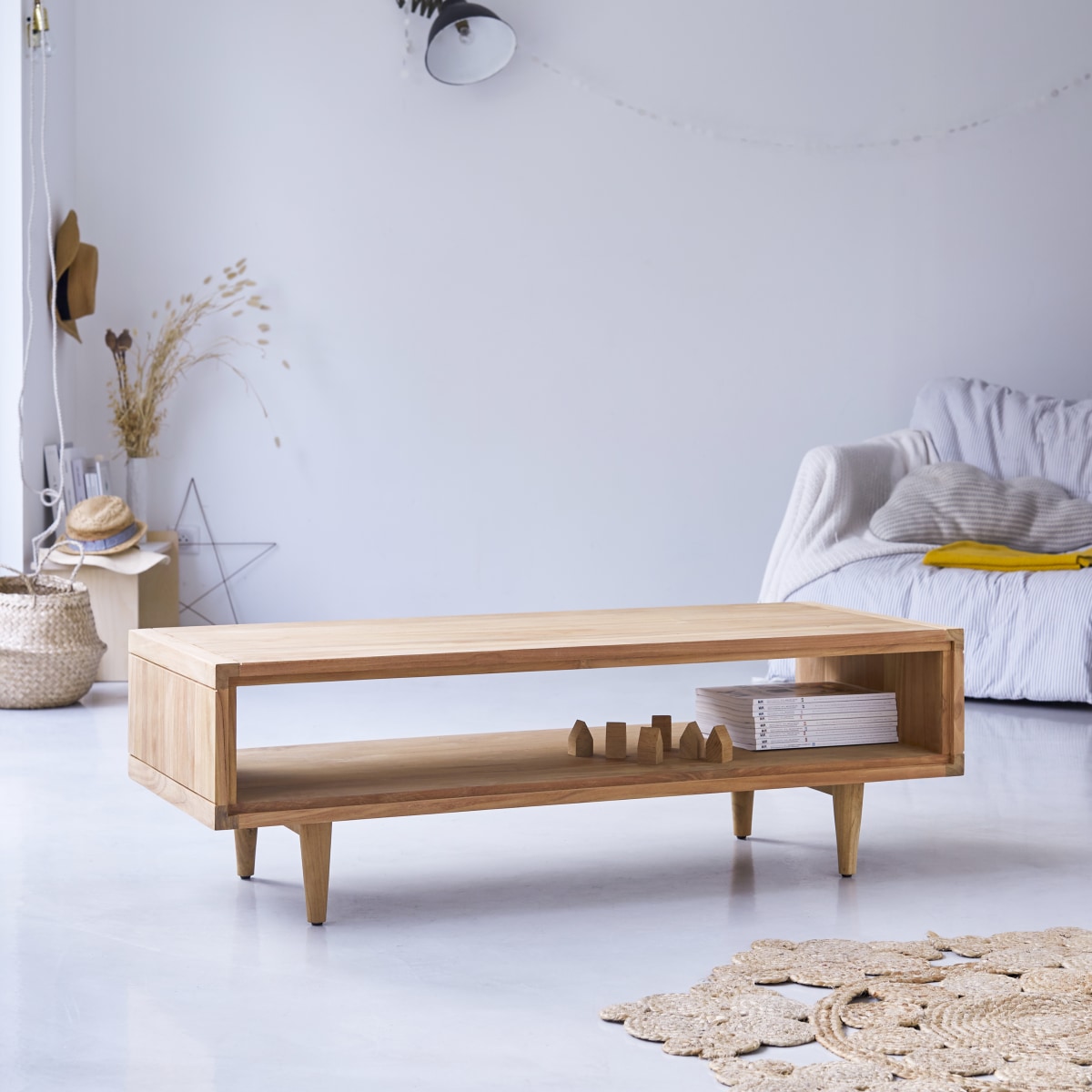 Table basse en teck massif 120x50