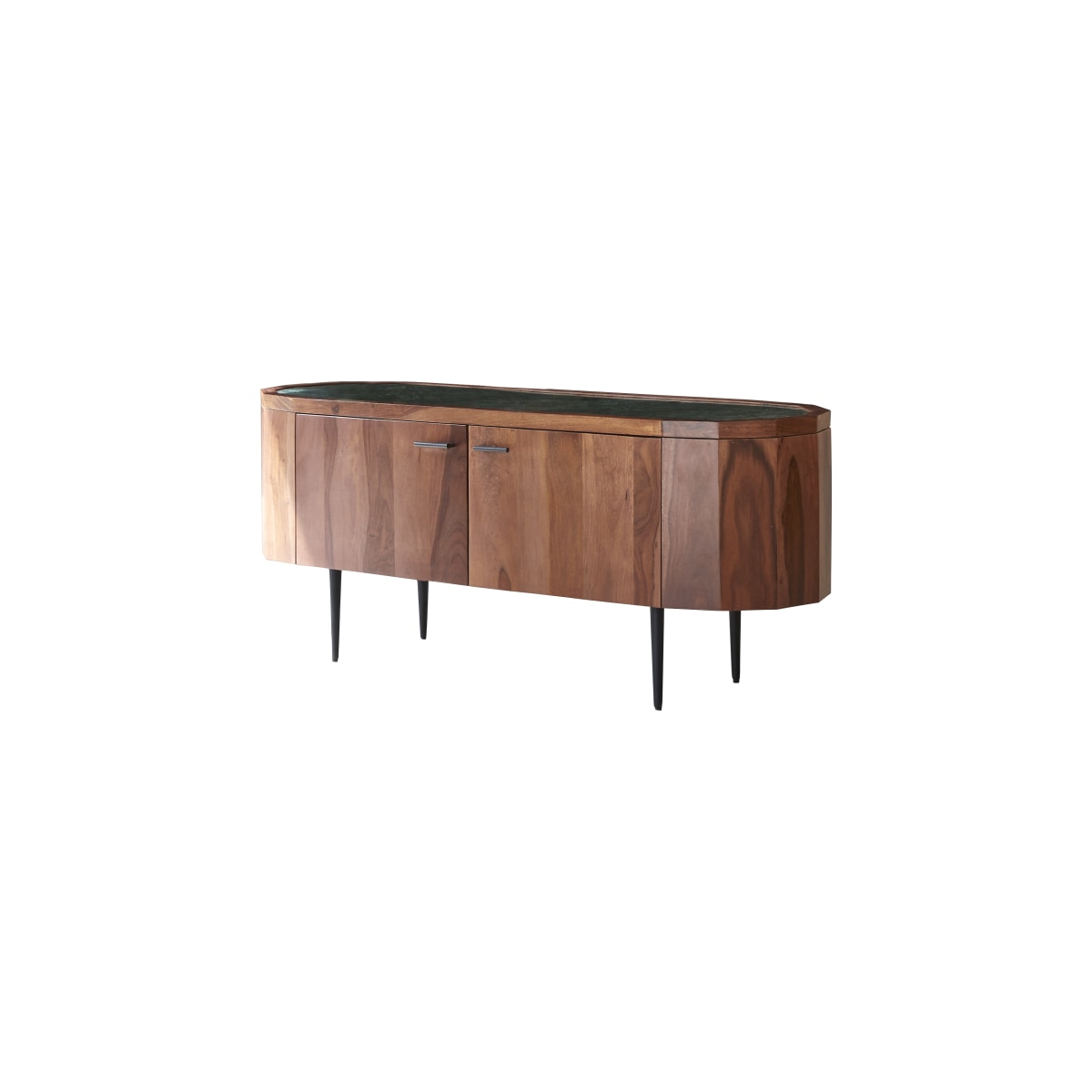 Meuble TV en bois de palissandre et marbre 130