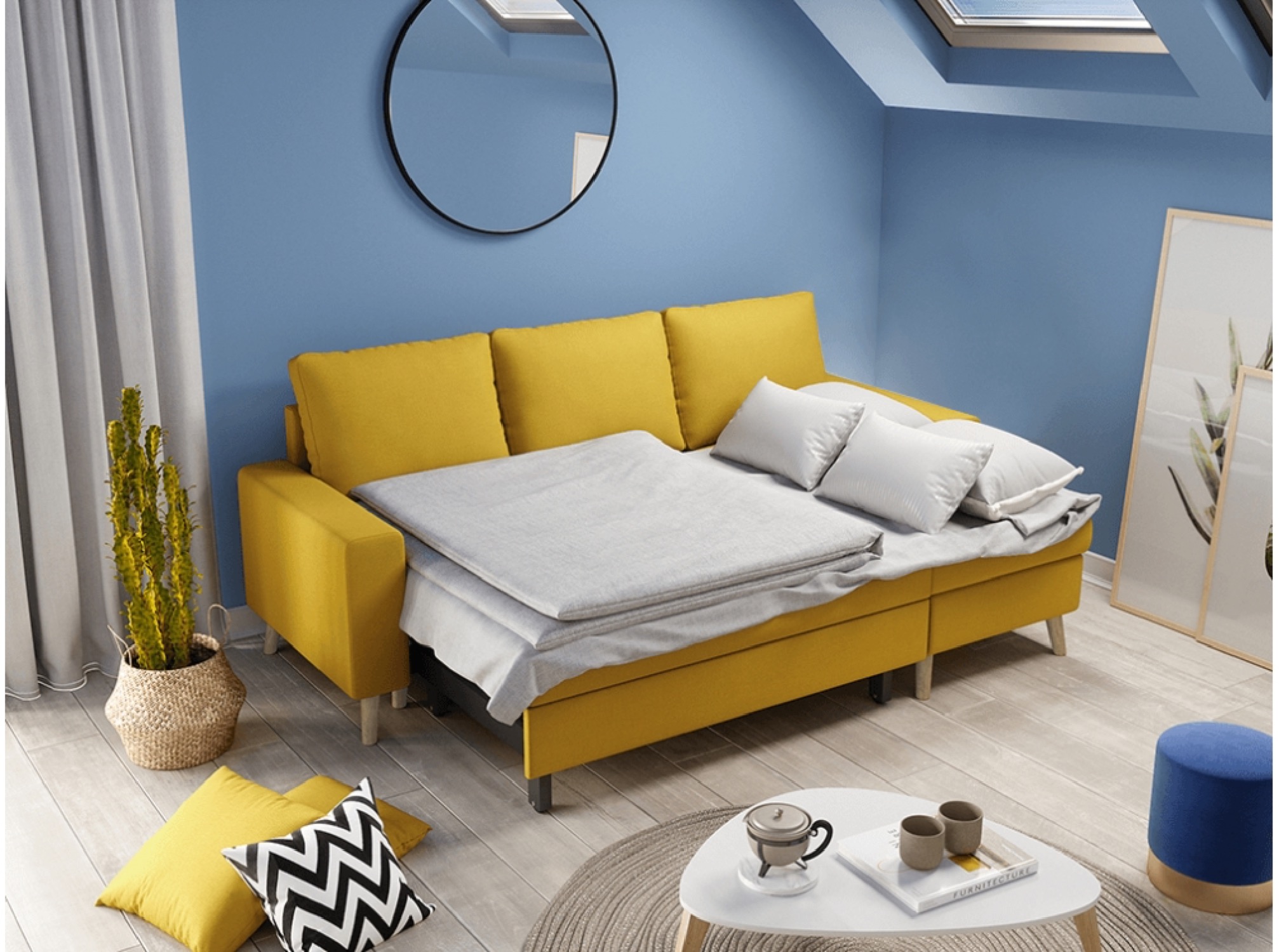 maria - Canapé convertible Jaune - Vue supplémentaire 2