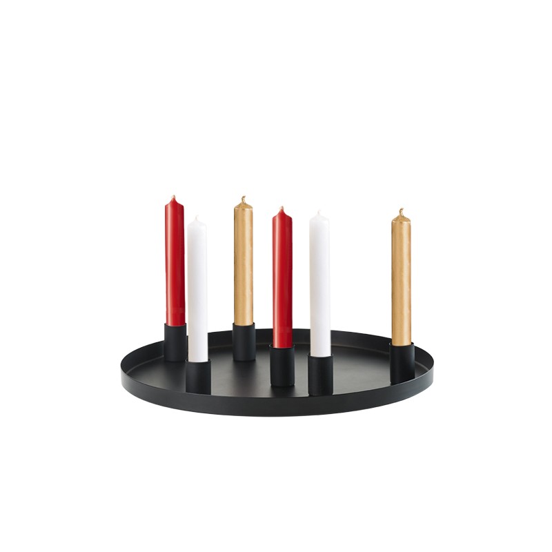 6 bougeoirs aimantés sur plateau pour mini-bougies 6 bougeoirs aimantés sur plateau pour mini-bougies