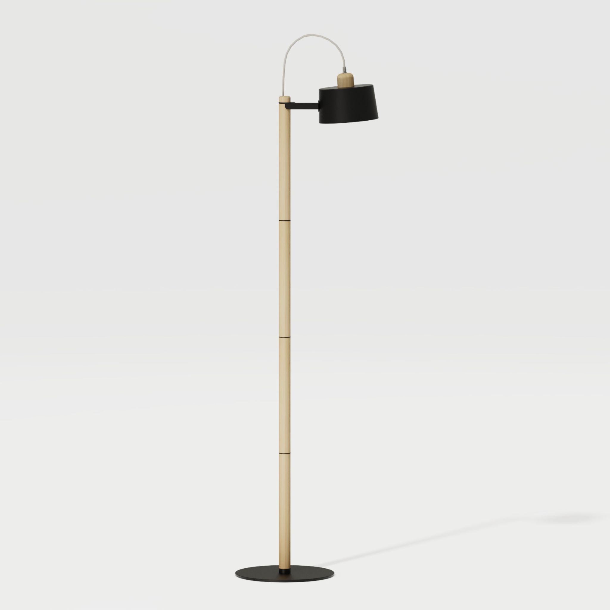 Luminaire à poser chêne et métal noir Luminaire à poser chêne et métal noir