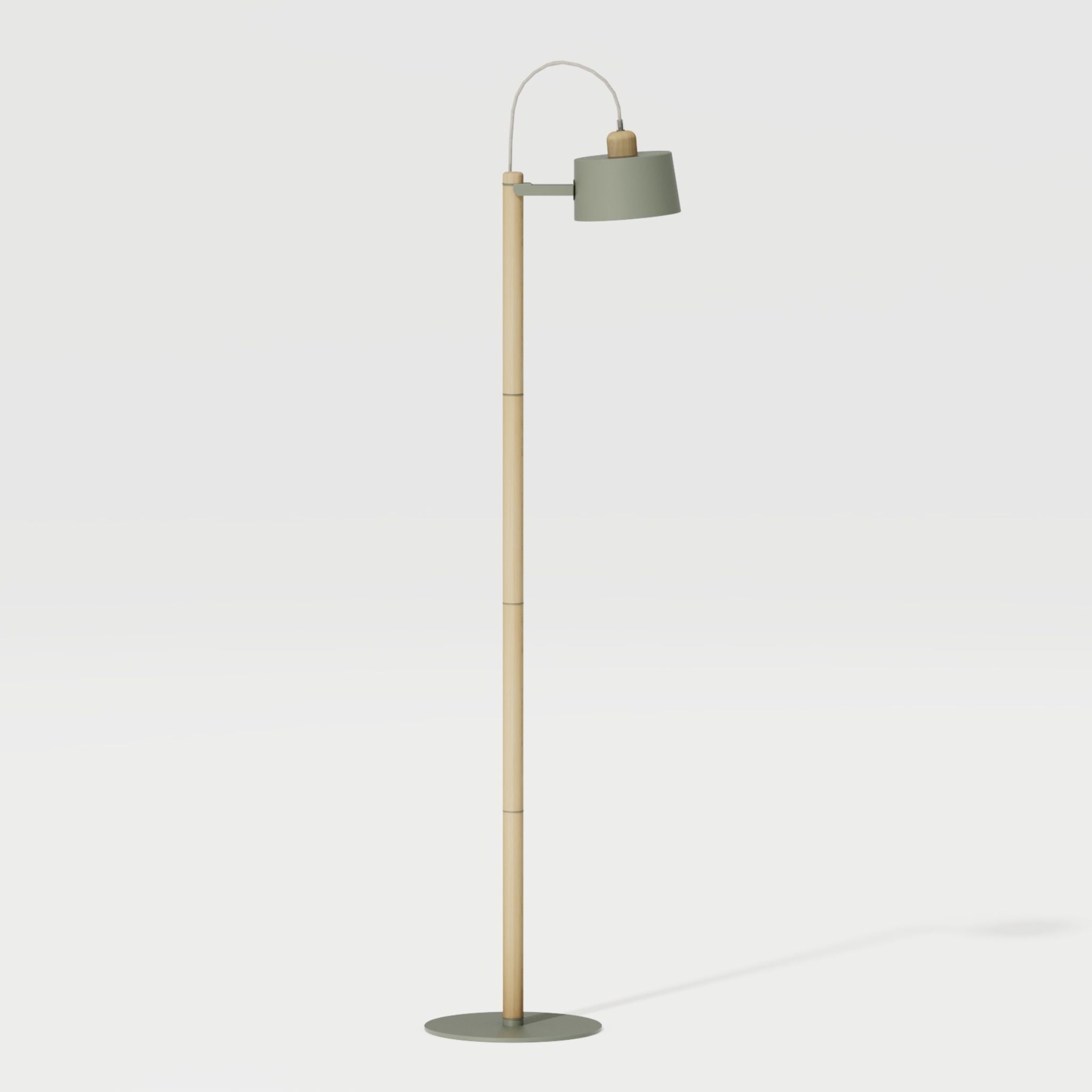 Luminaire à poser chêne et métal vert Luminaire à poser chêne et métal vert