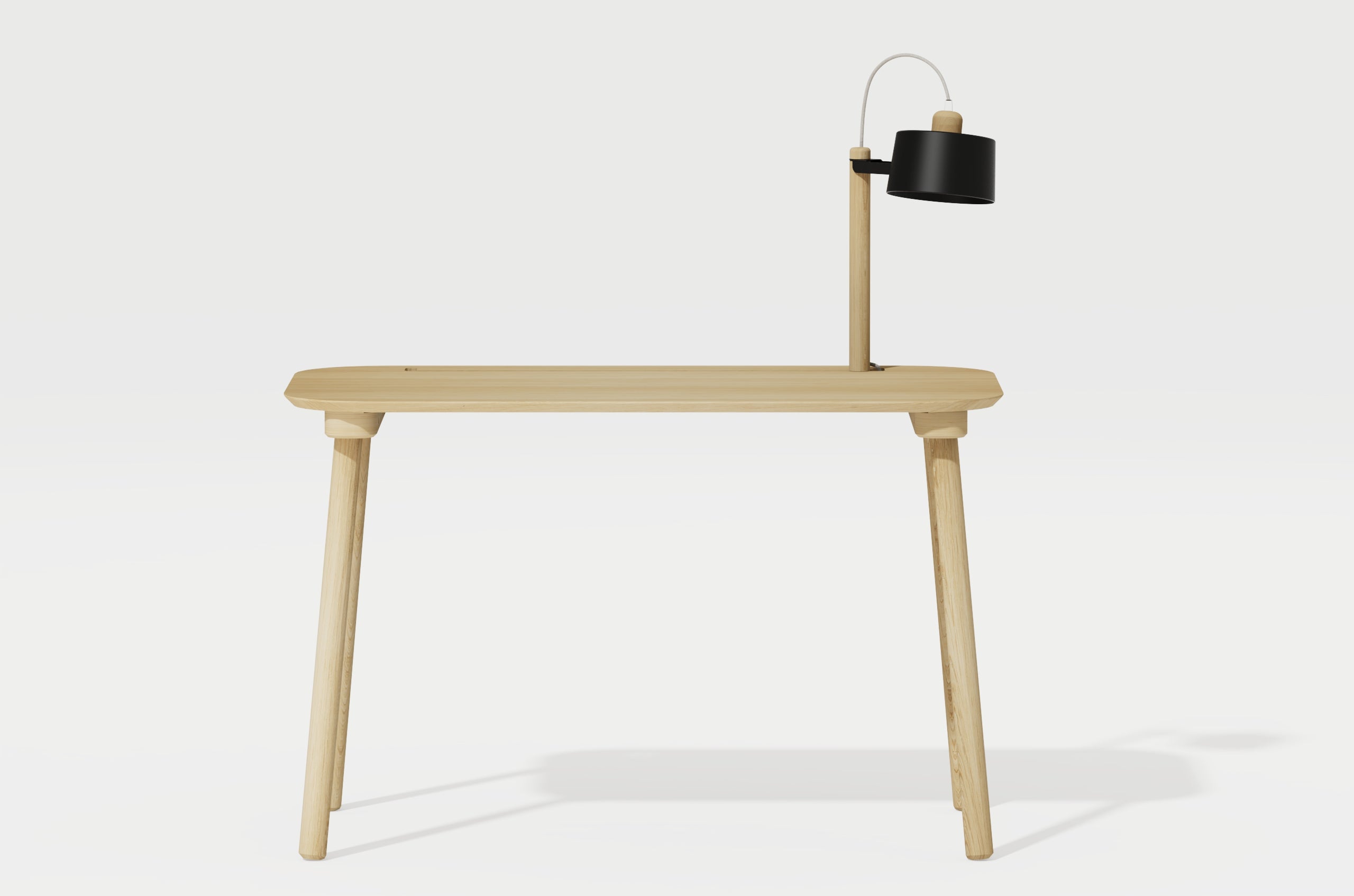 Bureau en chêne avec lampe noir