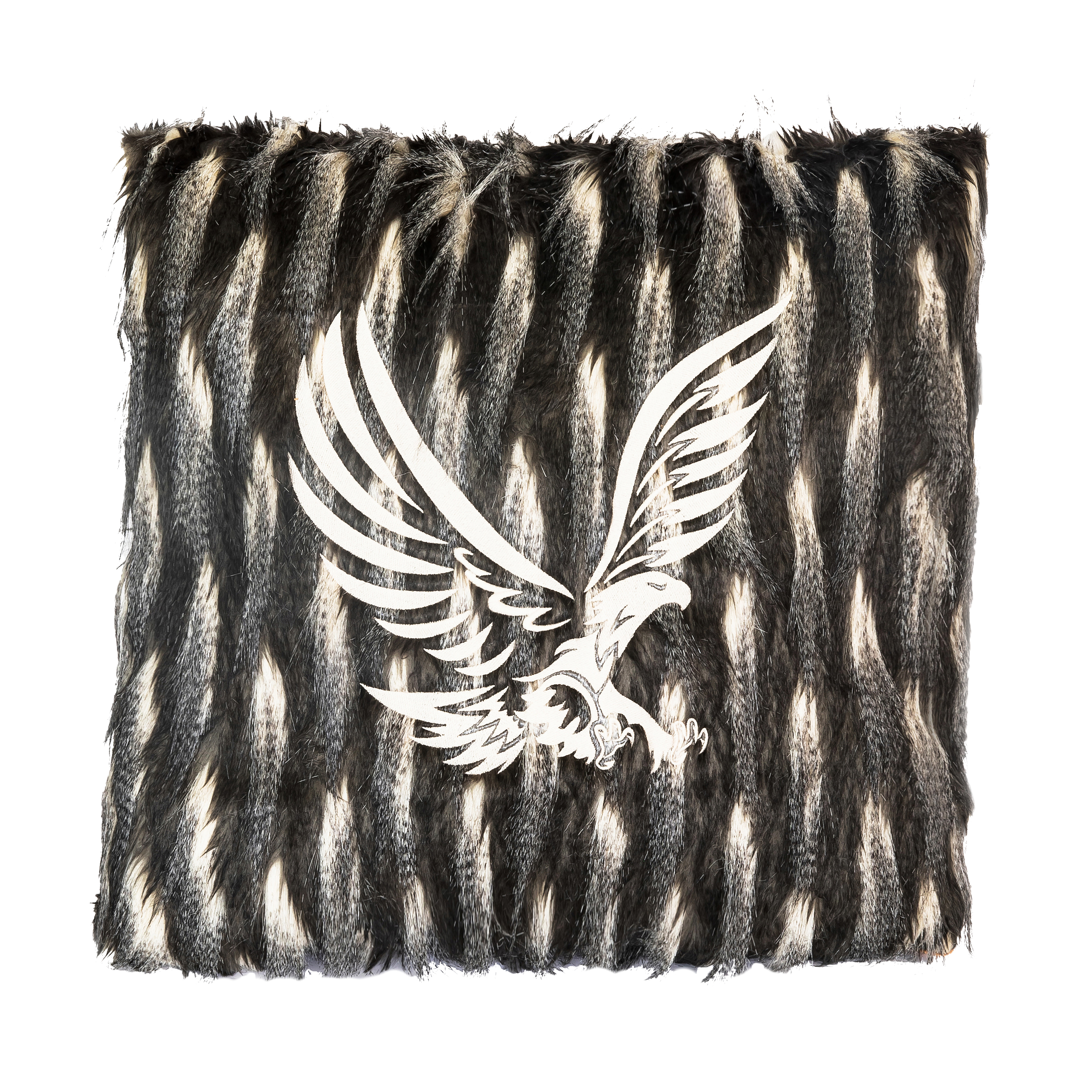 Coussin en coton blanc motif tigre noir Coussin en coton blanc motif tigre noir