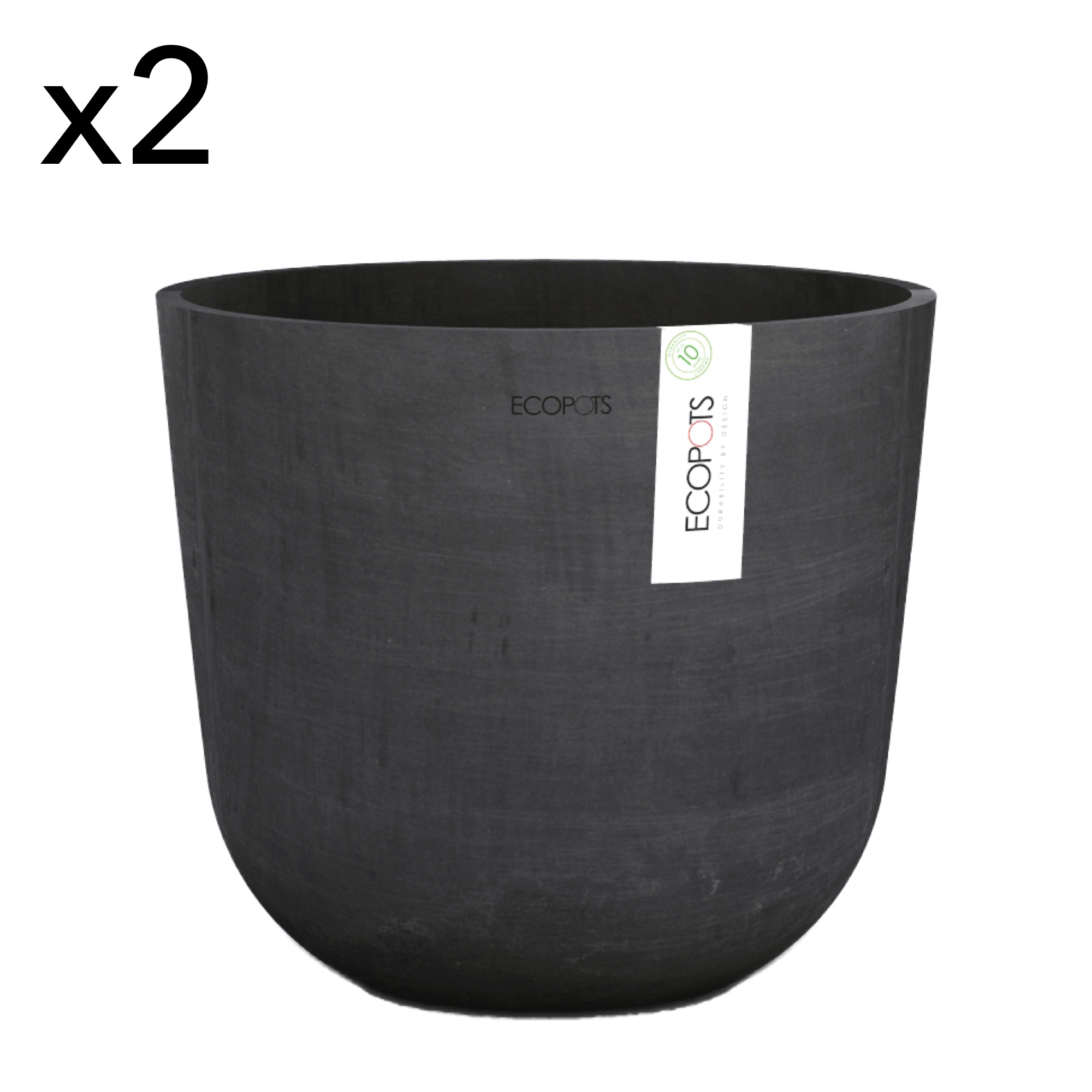 Lot de 2 pots de fleurs noir D25 Lot de 2 pots de fleurs noir D25