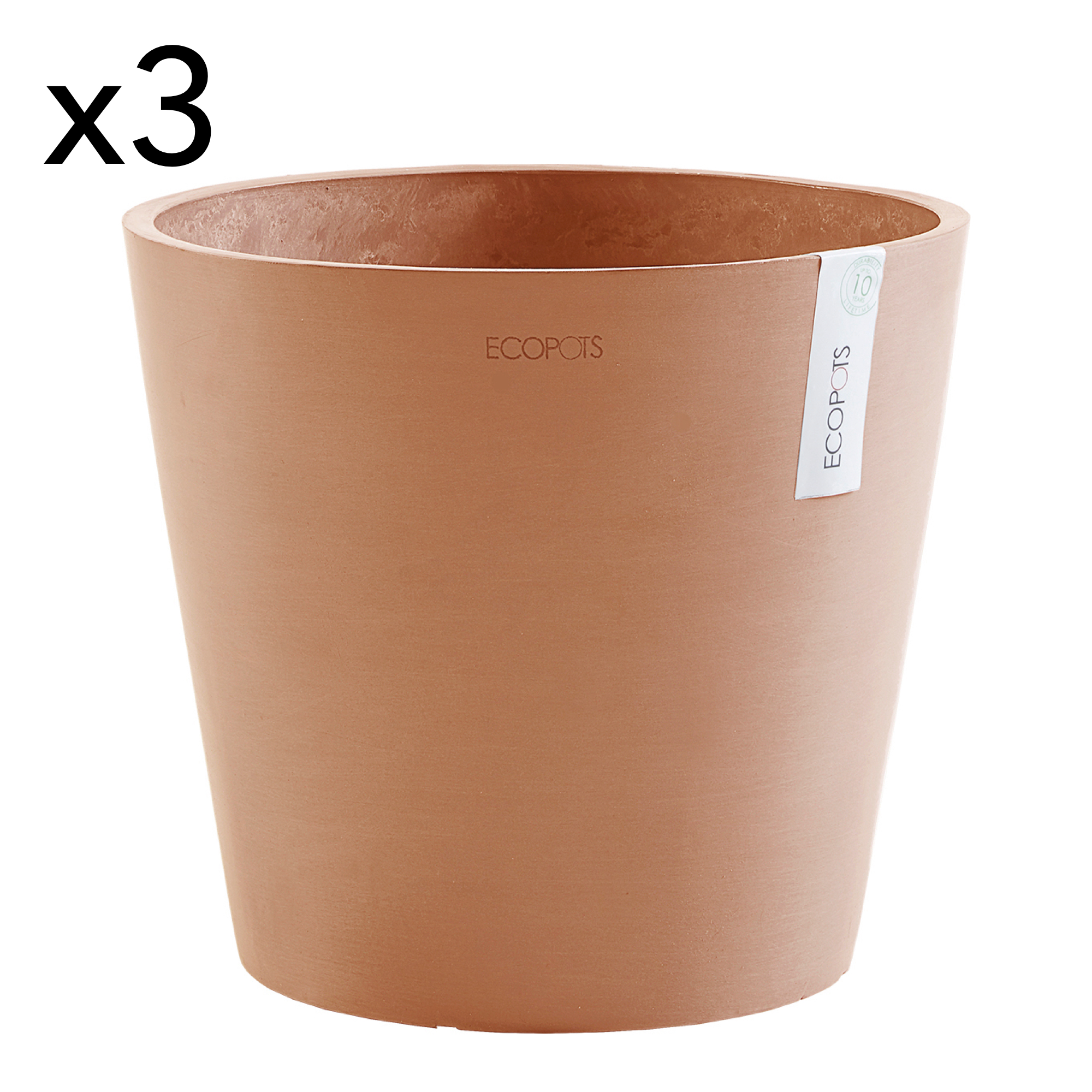Lot de 3 pots de fleurs terracotta D30 (photo) Lot de 3 pots de fleurs terracotta D30