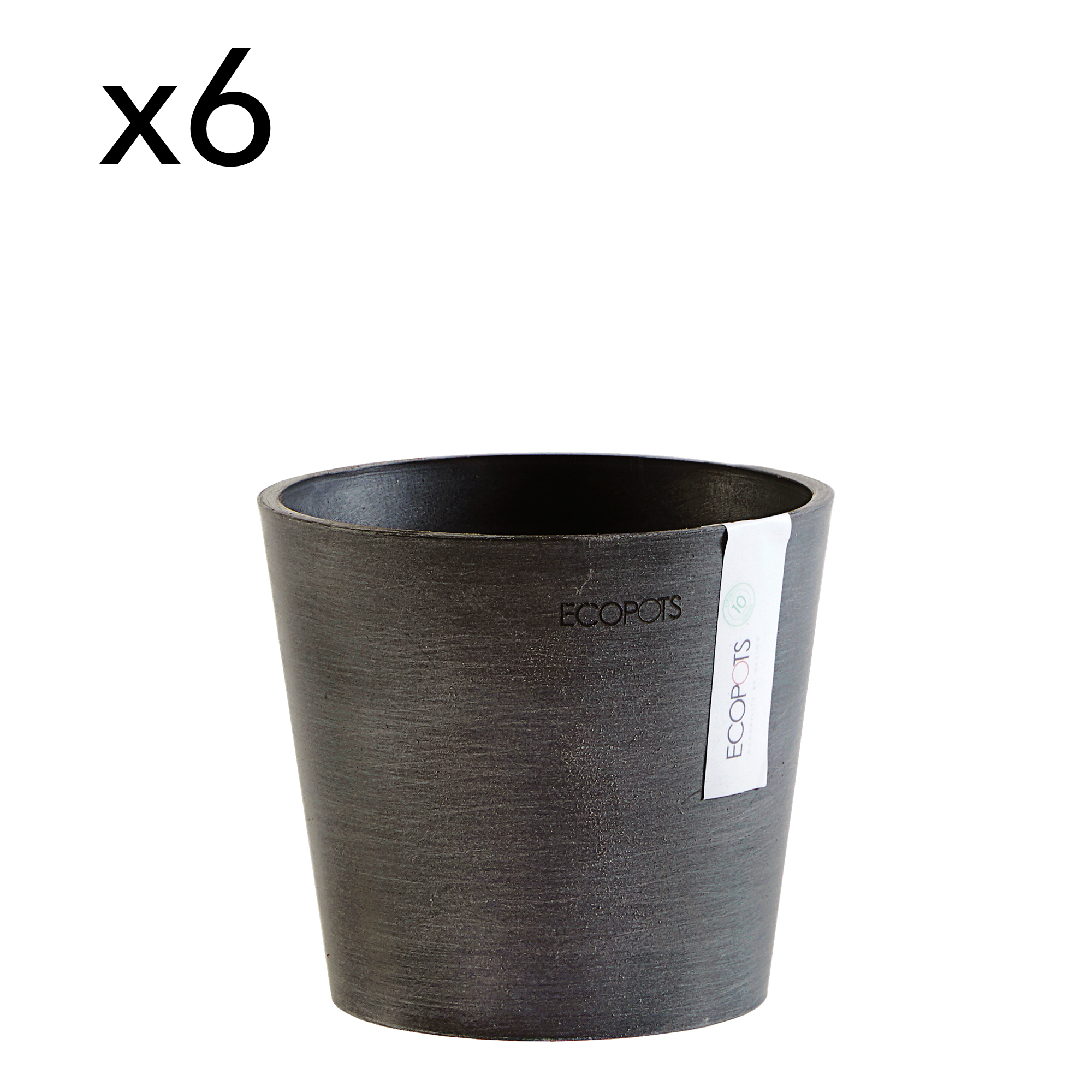 Lot de 6 pots de fleurs noir D13 (photo) Lot de 6 pots de fleurs noir D13